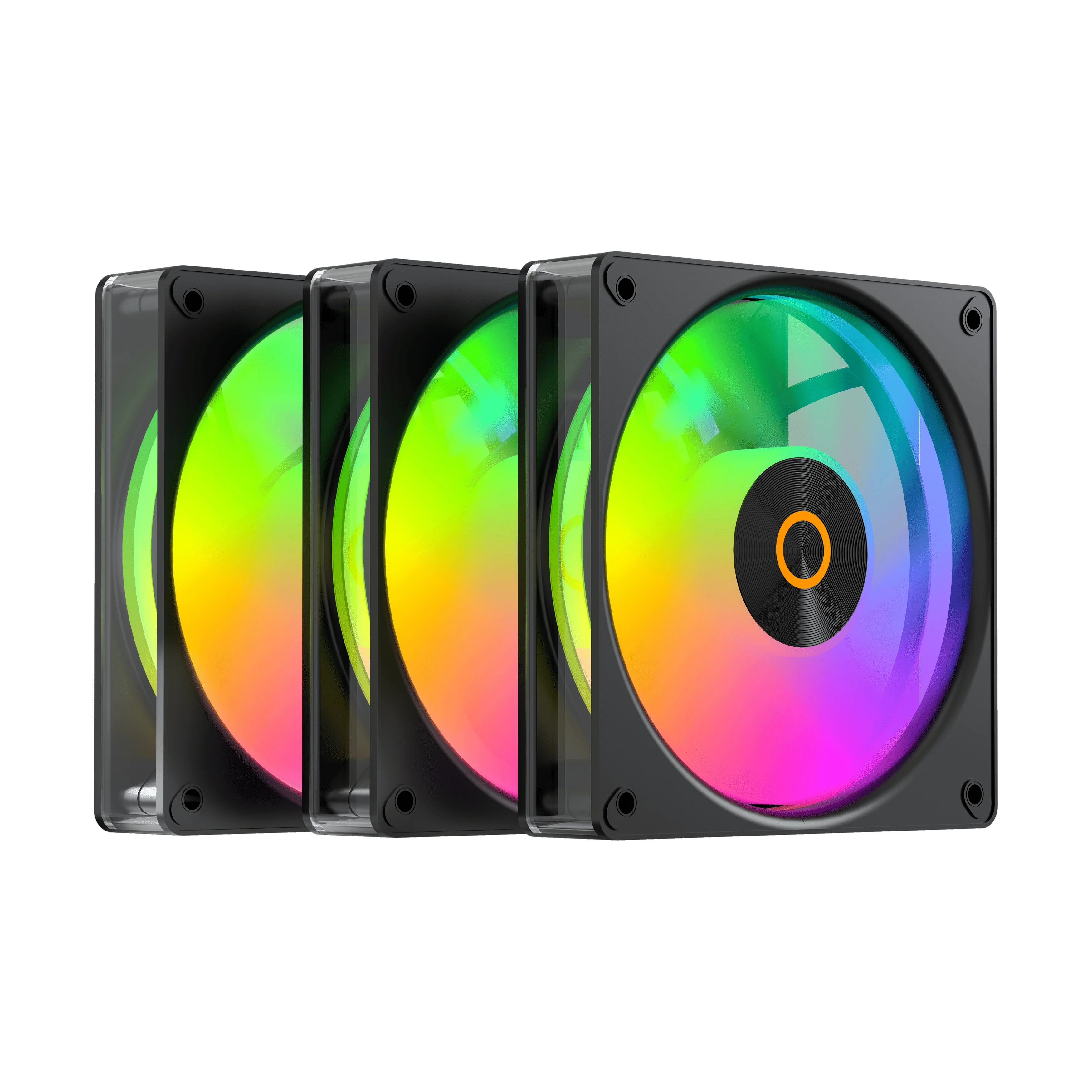 Ocypus Gamma F12 Elite ARGB 3-in-1 120mm PWM Fan with Transparent Frame (Black, White) - Image 2