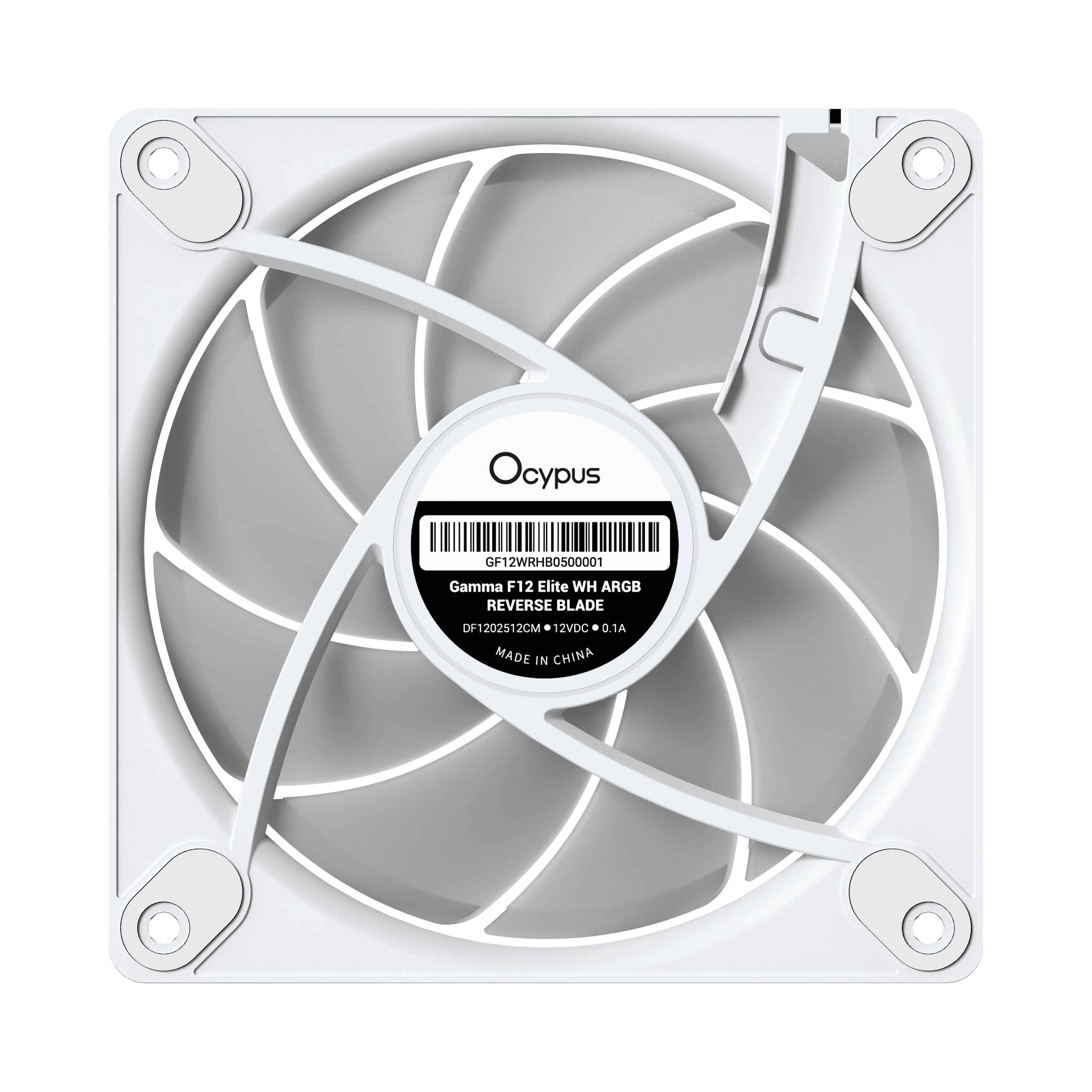 Ocypus Gamma F12 Elite ARGB Reverse Blade 3-in-1 120mm PWM Fan with Transparent Frame (Black, White) - Image 18