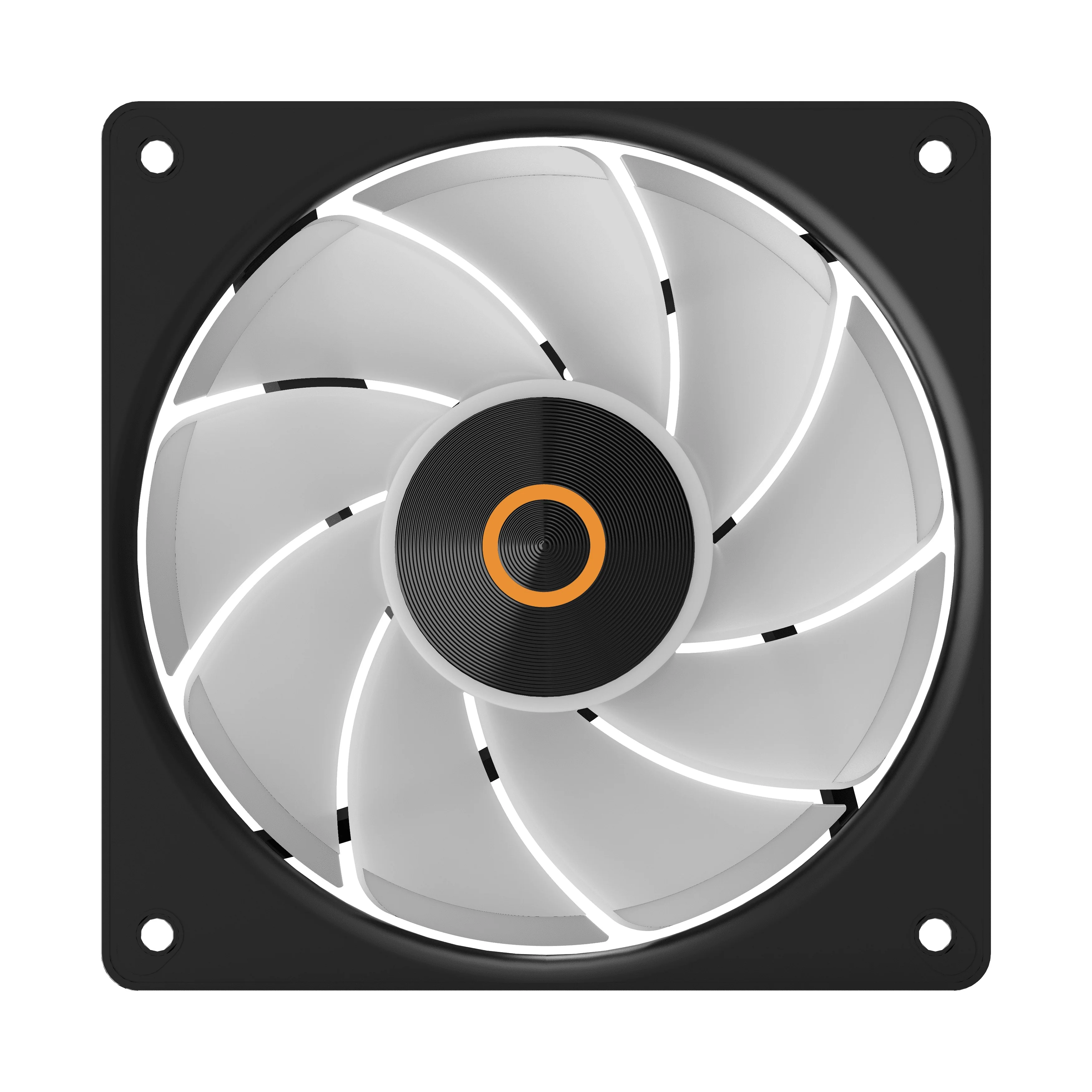 Ocypus Gamma F12 Elite ARGB Reverse Blade 3-in-1 120mm PWM Fan with Transparent Frame (Black, White) - Image 7