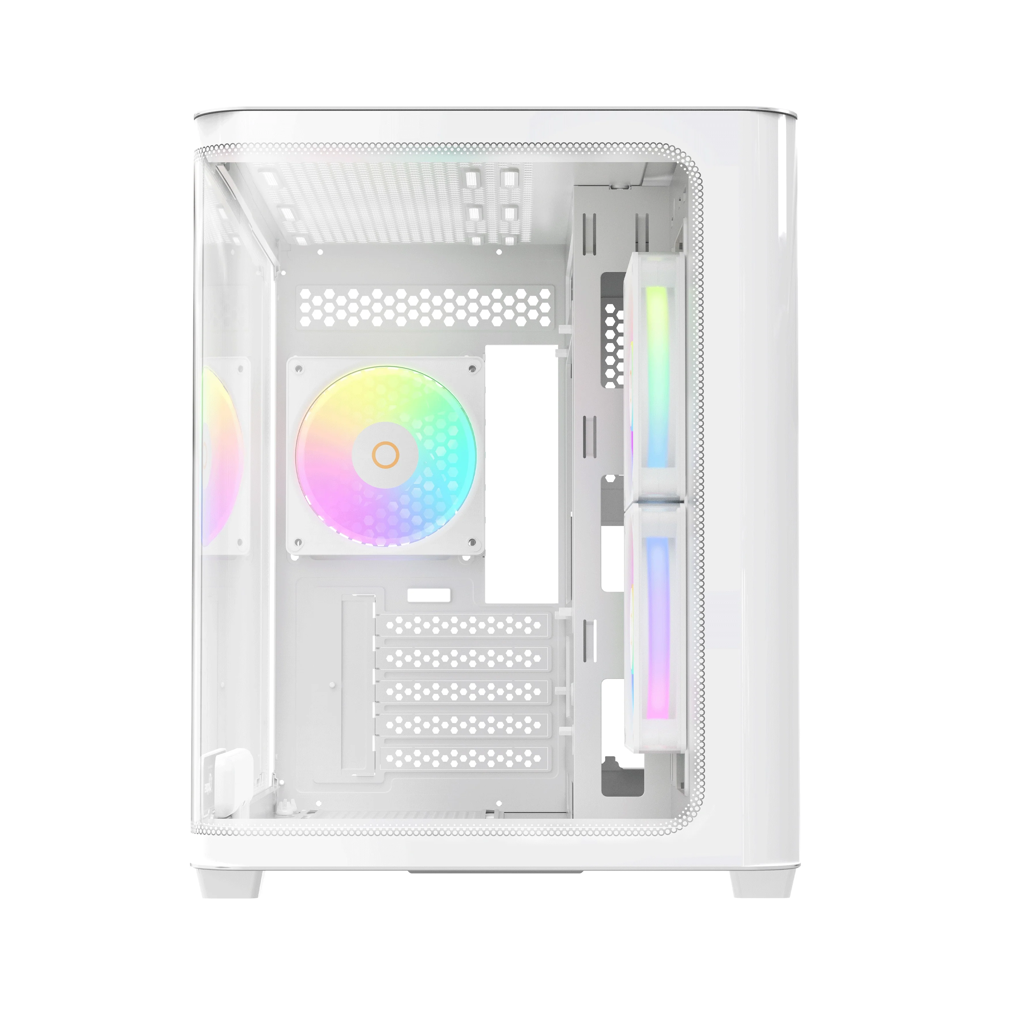 Ocypus Iota C50 Curve ARGB Digital Mini Tower PC Case (Black, White) - Image 11
