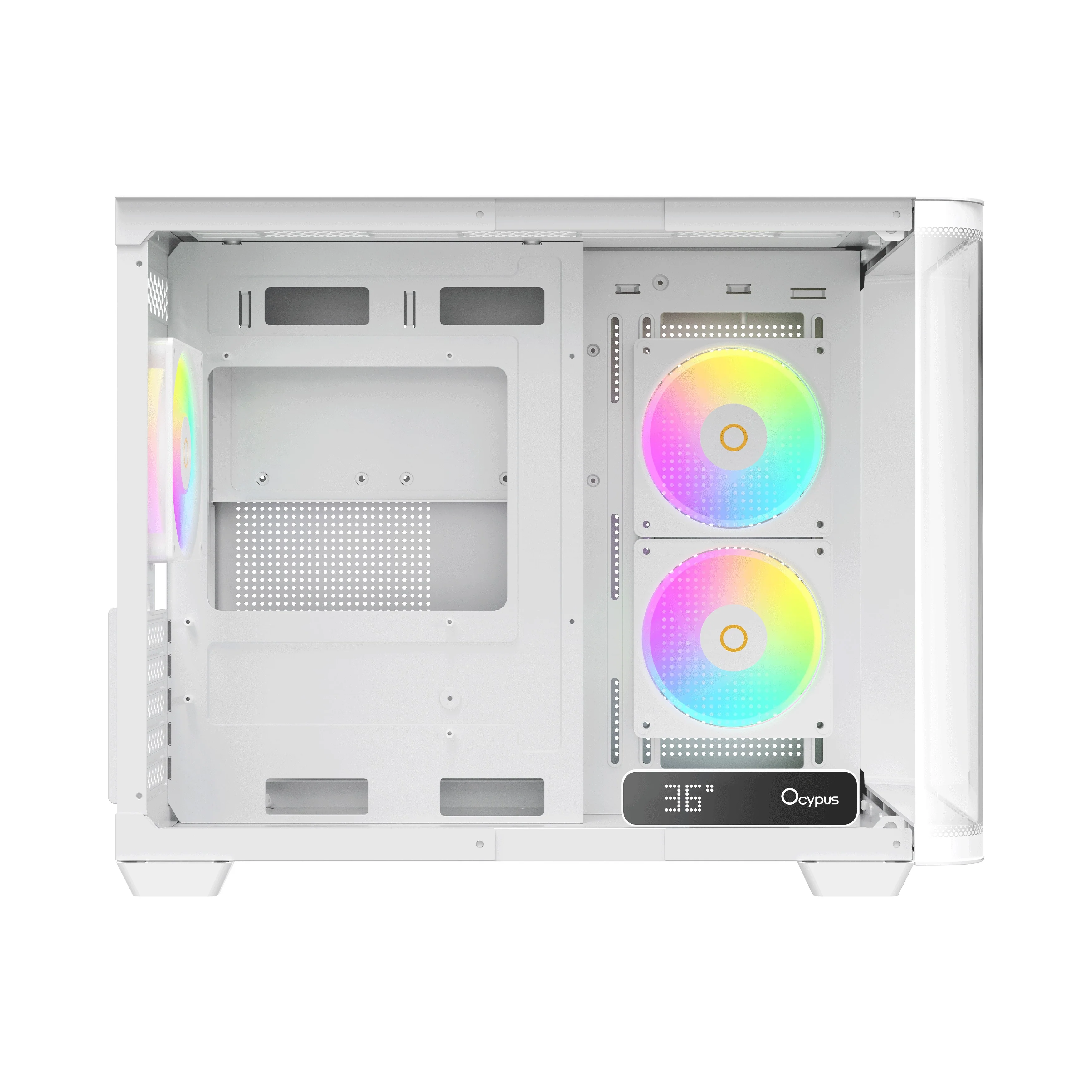 Ocypus Iota C50 Curve ARGB Digital Mini Tower PC Case (Black, White) - Image 14