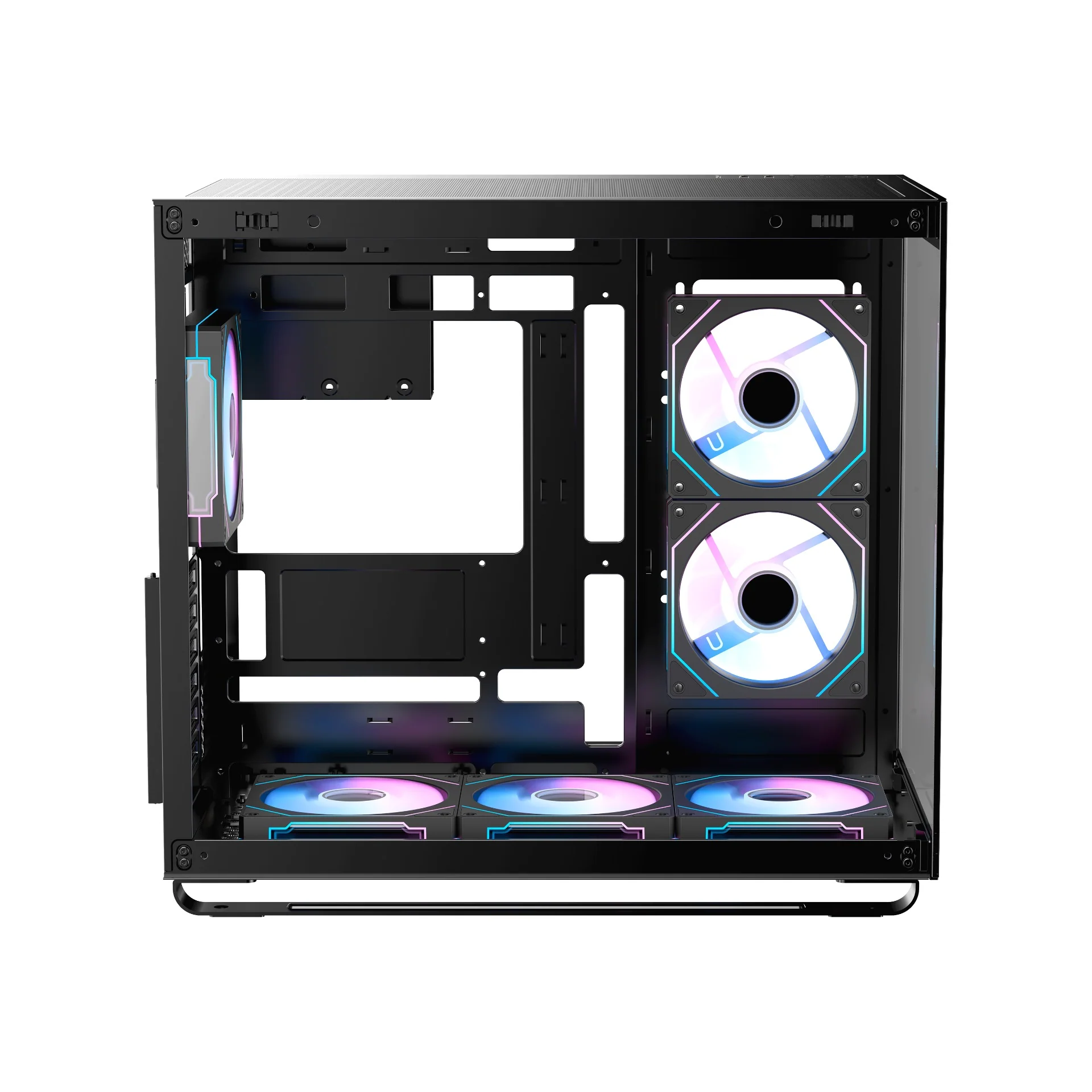 Ocypus Iota C70 ARGB Panoramic Mid Tower Case With 6 ARGB Fans (Black, White) - Image 4