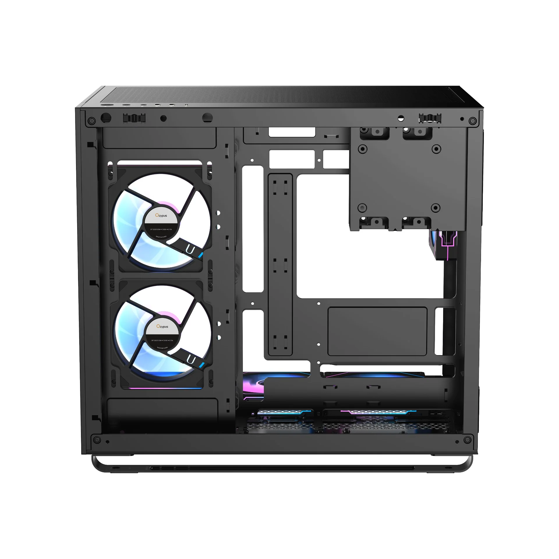 Ocypus Iota C70 ARGB Panoramic Mid Tower Case With 6 ARGB Fans (Black, White) - Image 5