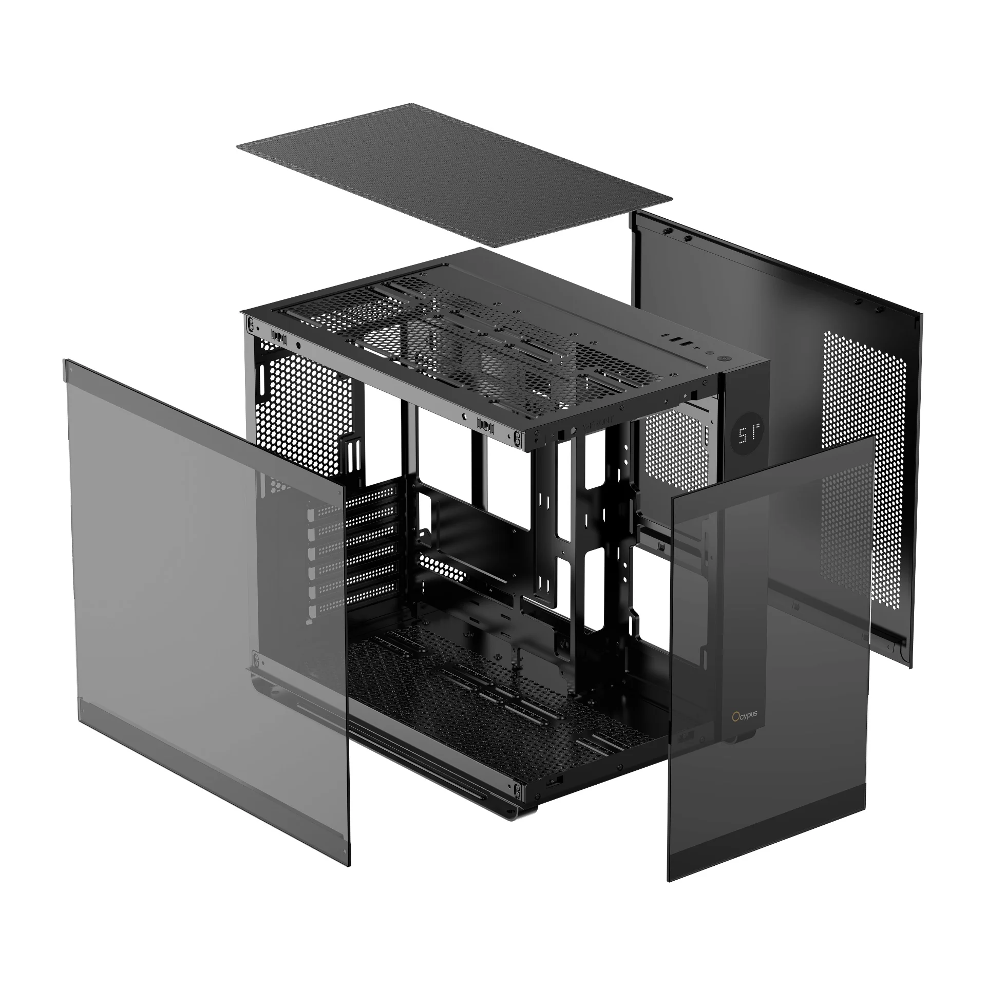 Ocypus Iota C70 ARGB Panoramic Mid Tower Case With 6 ARGB Fans (Black, White) - Image 9