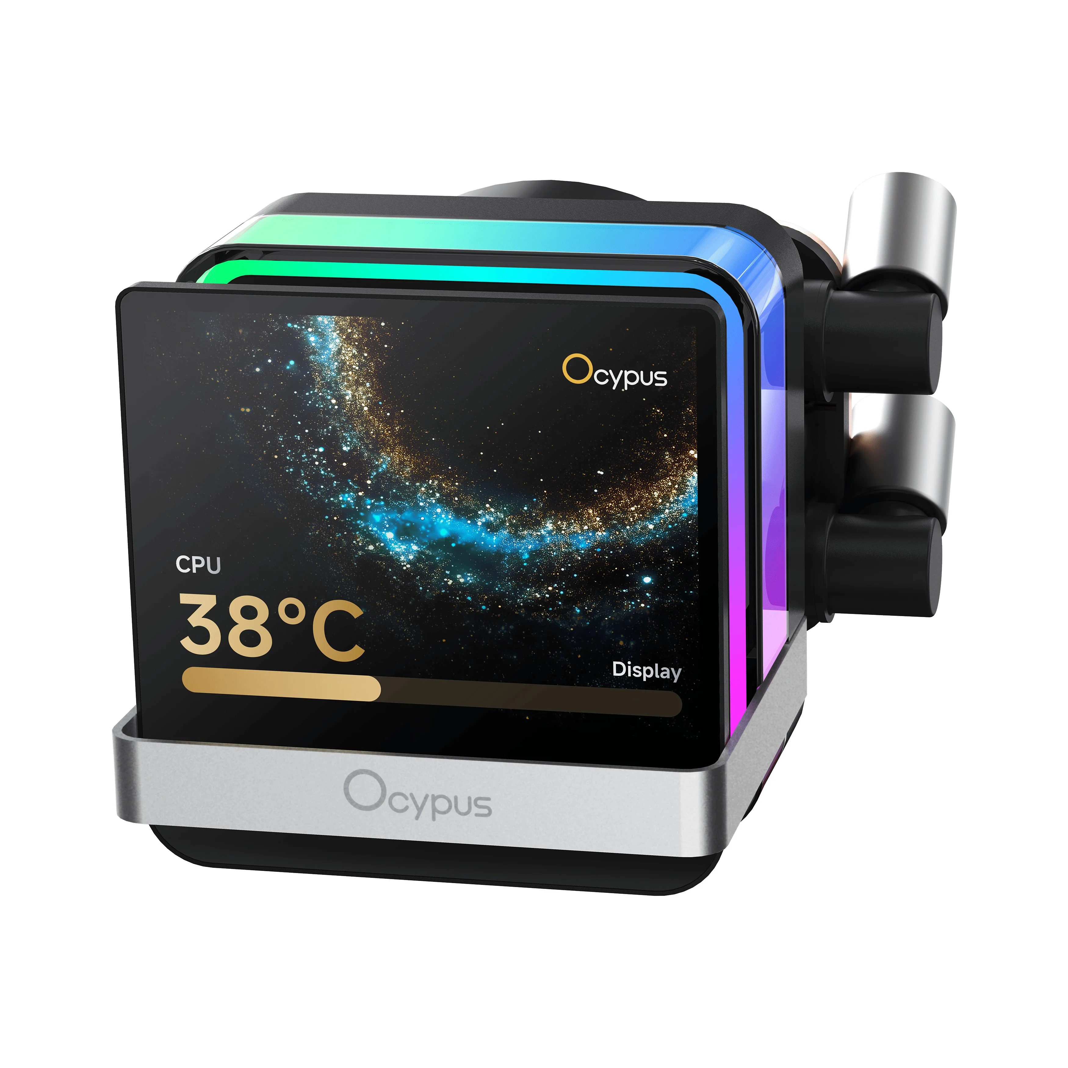 Ocypus Sigma L36 Pro 360mm ARGB AIO Liquid Cooler with 3.5" Square IPS Screen (Black, White) - Image 3