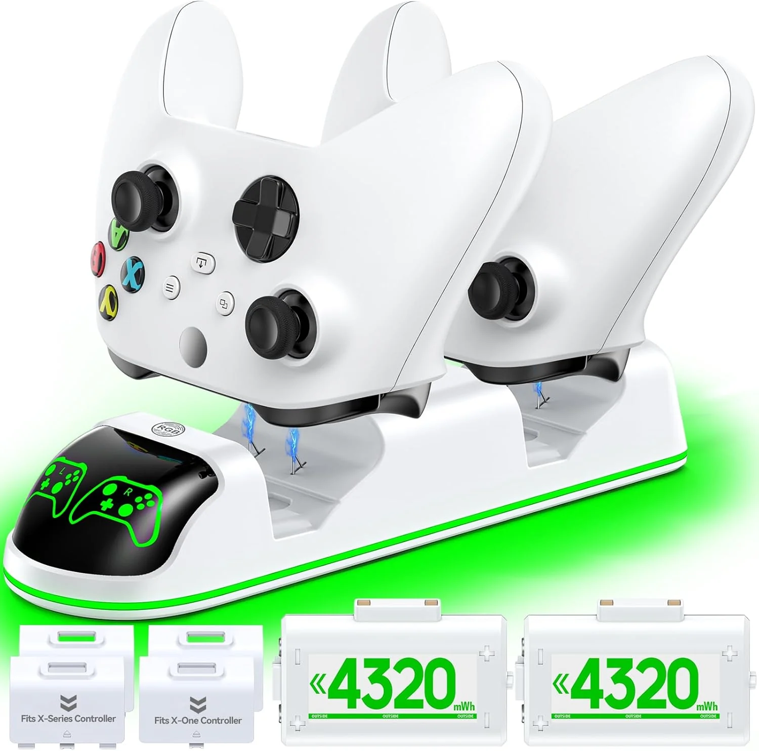OIVO Controller Charging Station for XboxOne / Xbox Series S/X (Black, White) - Image 10