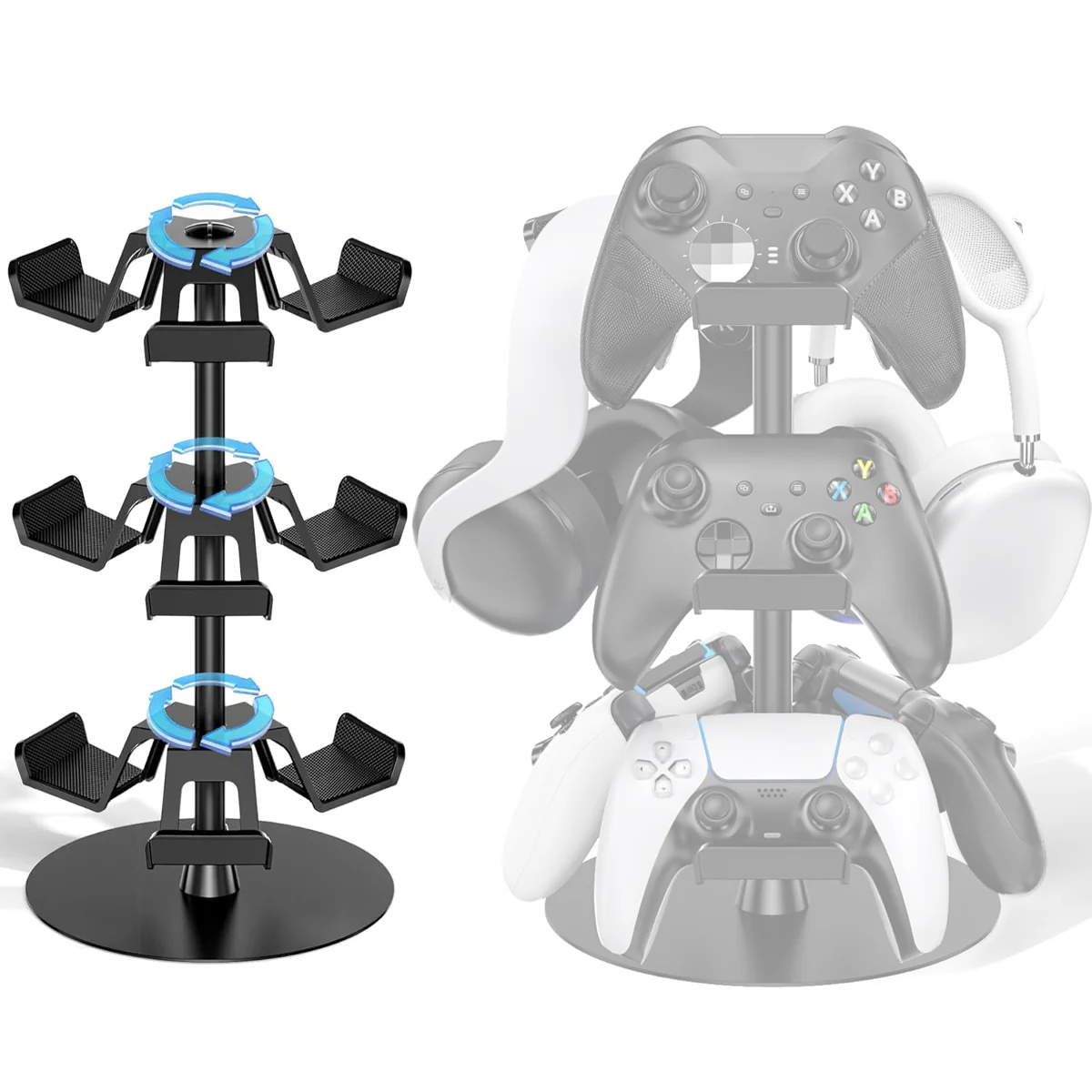 OIVO Controller & Headset Stand 3 Tiers (Black) (IV-P5425-3T) - Image 2