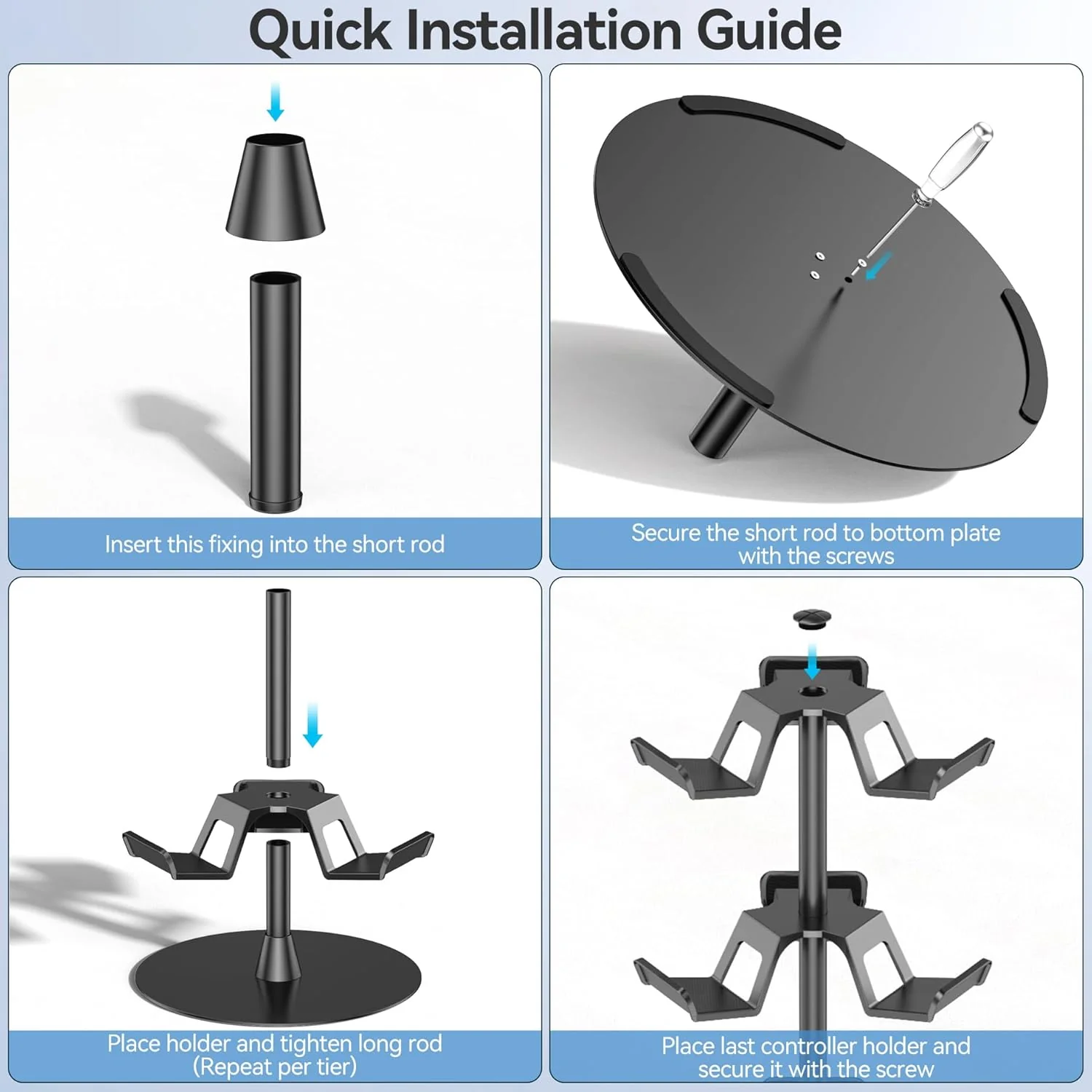 OIVO Controller & Headset Stand 3 Tiers (Black) (IV-P5425-3T) - Image 4