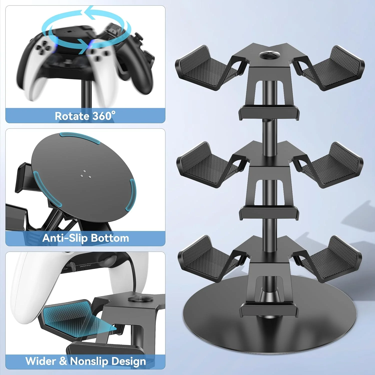 OIVO Controller & Headset Stand 3 Tiers (Black) (IV-P5425-3T) - Image 6