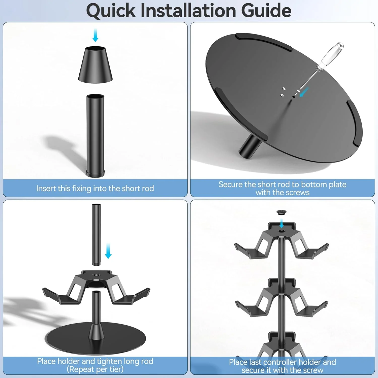 OIVO Controller & Headset Stand 4 Tiers (Black) (IV-P5425-4T) - Image 4