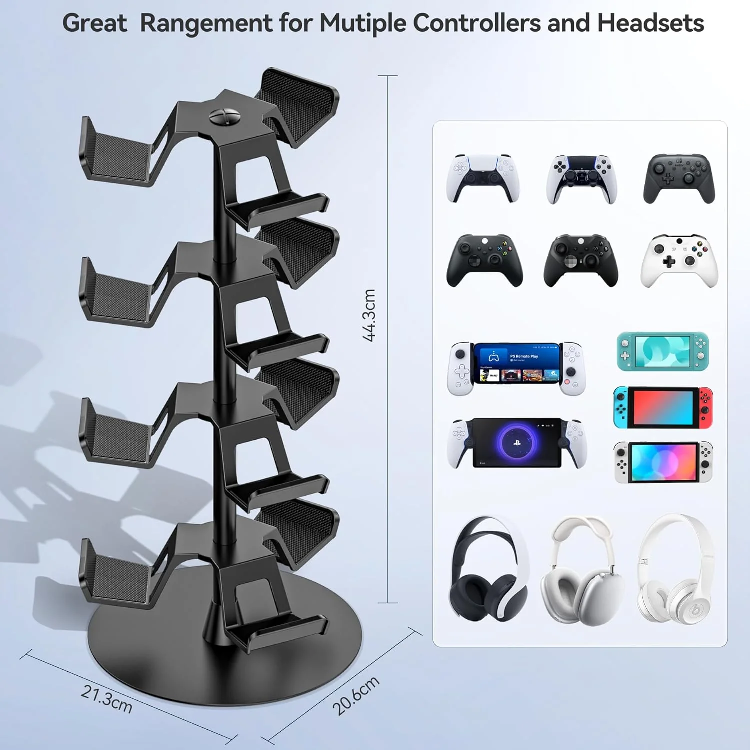 OIVO Controller & Headset Stand 4 Tiers (Black) (IV-P5425-4T) - Image 5