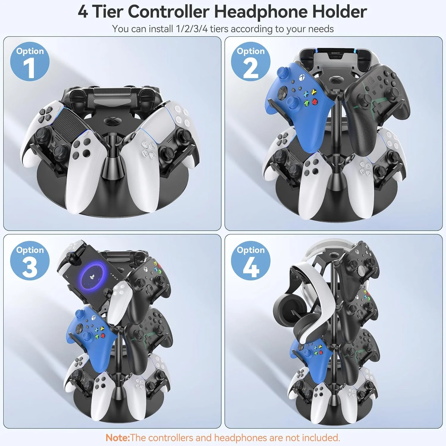OIVO Controller & Headset Stand 4 Tiers (Black) (IV-P5425-4T) - Image 7