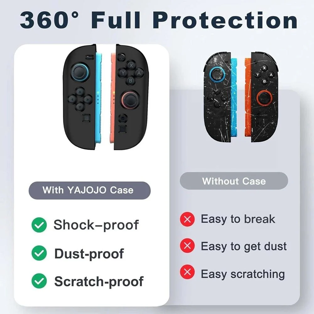 OIVO Silicone Case for Nintendo Switch 2 Joy-Con (Black, Blue/Orange) - Image 4