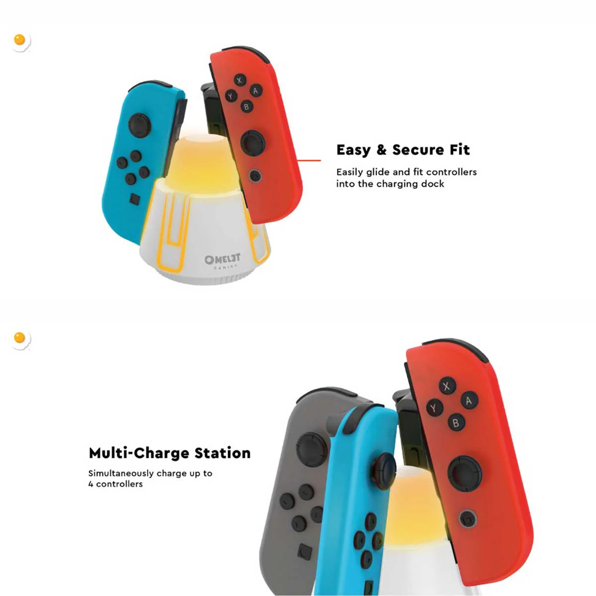 Omelet Gaming Space Dock Charger For Switch Joycons (Snow White) - Image 3