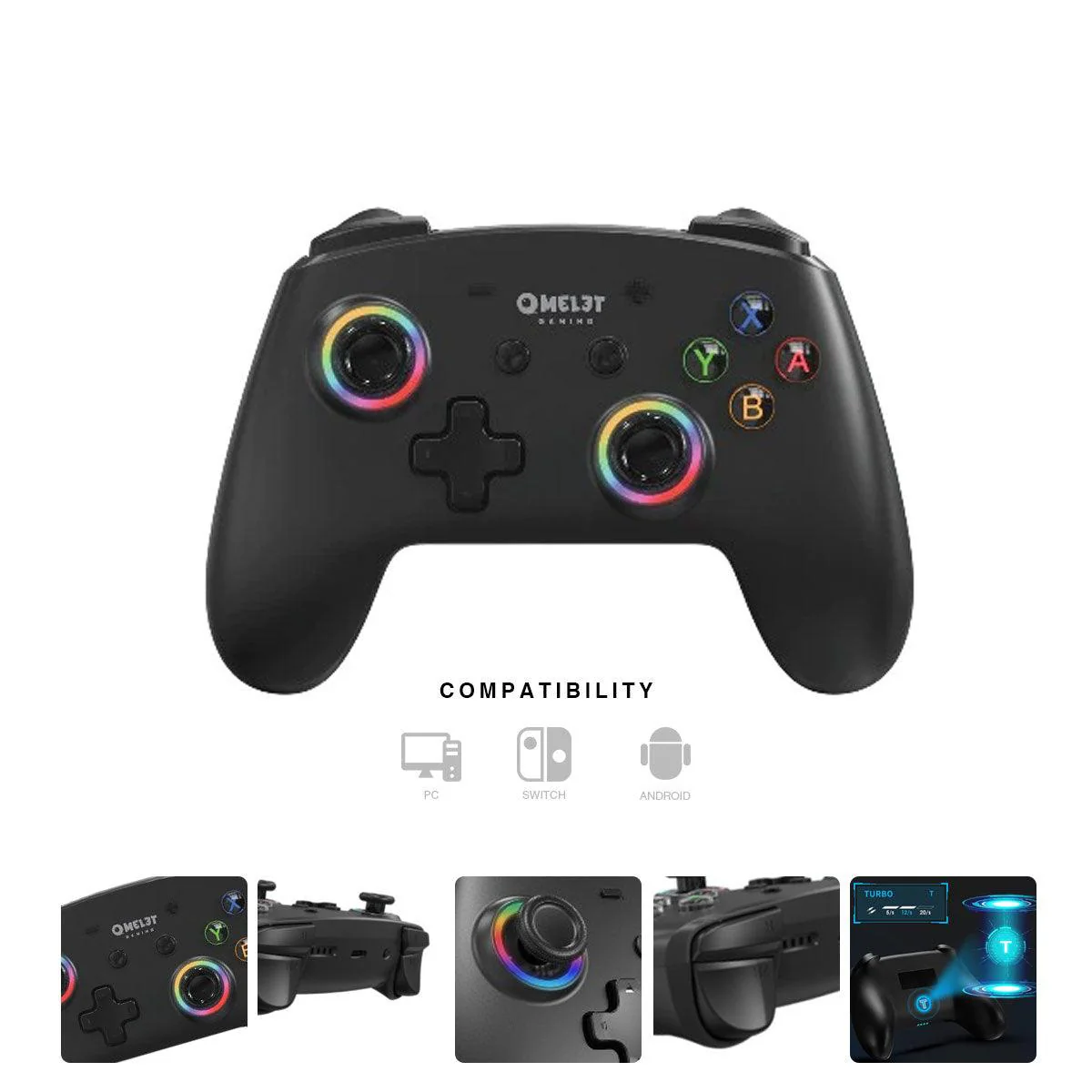 Omelet NSW Gaming Pro+ Wireless Gaming Controller (Jet Black)