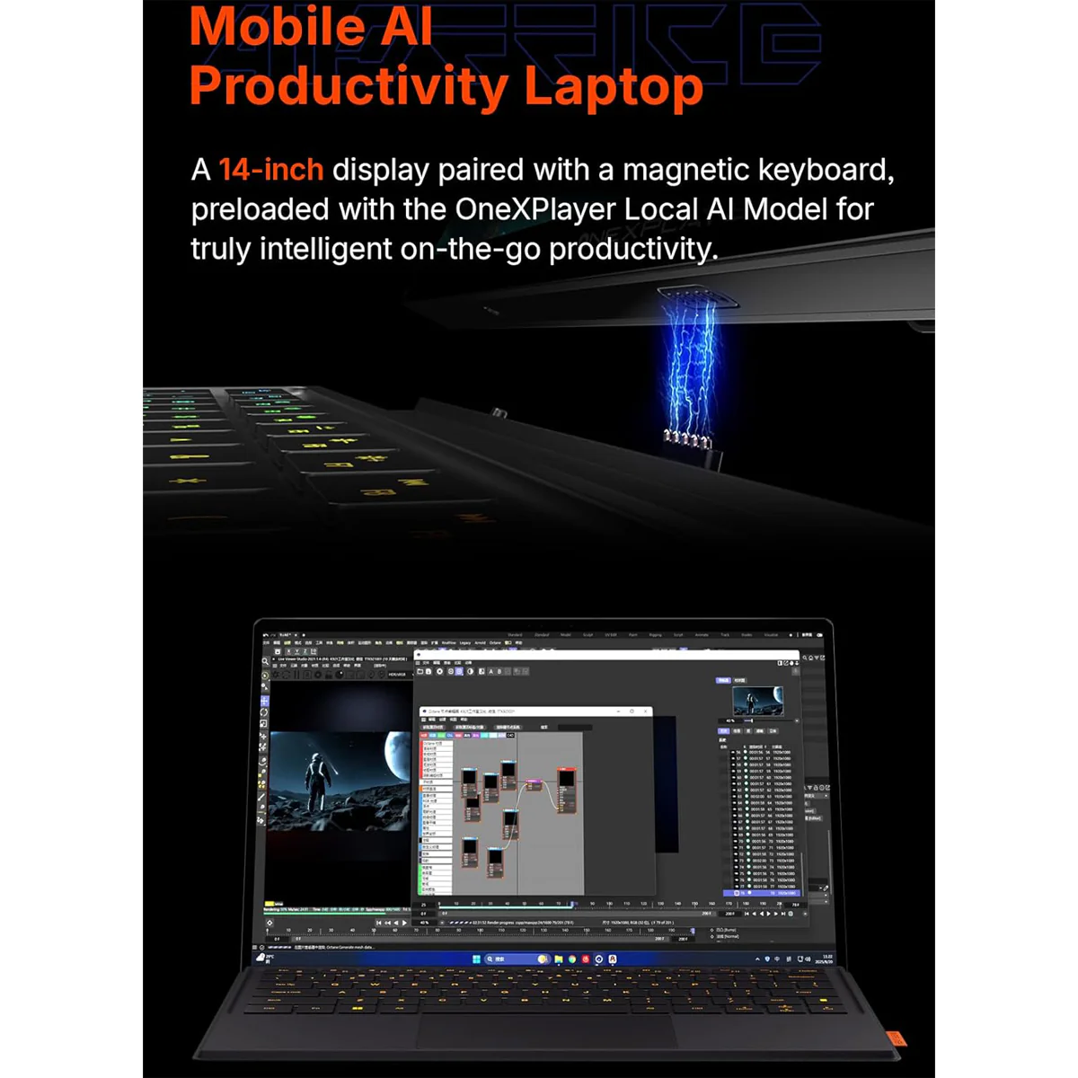 OneXPlayer Super X Liquid Version AMD Ryzen AI Max+ 395 14" 2880x1800 AMOLED Windows 11 Gaming Tablet-Laptop Hybrid + Super X Keyboard + Super X Storage Case + Super X Charger (48GB LPDDR5x RAM + 1TB SSD, 128GB LPDDR5x RAM + 2TB SSD) - Image 10