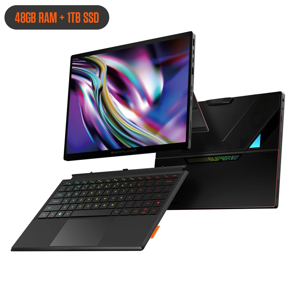 OneXPlayer Super X Liquid Version AMD Ryzen AI Max+ 395 14" 2880x1800 AMOLED Windows 11 Gaming Tablet-Laptop Hybrid + Super X Keyboard + Super X Storage Case + Super X Charger (48GB LPDDR5x RAM + 1TB SSD, 128GB LPDDR5x RAM + 2TB SSD) - Image 16