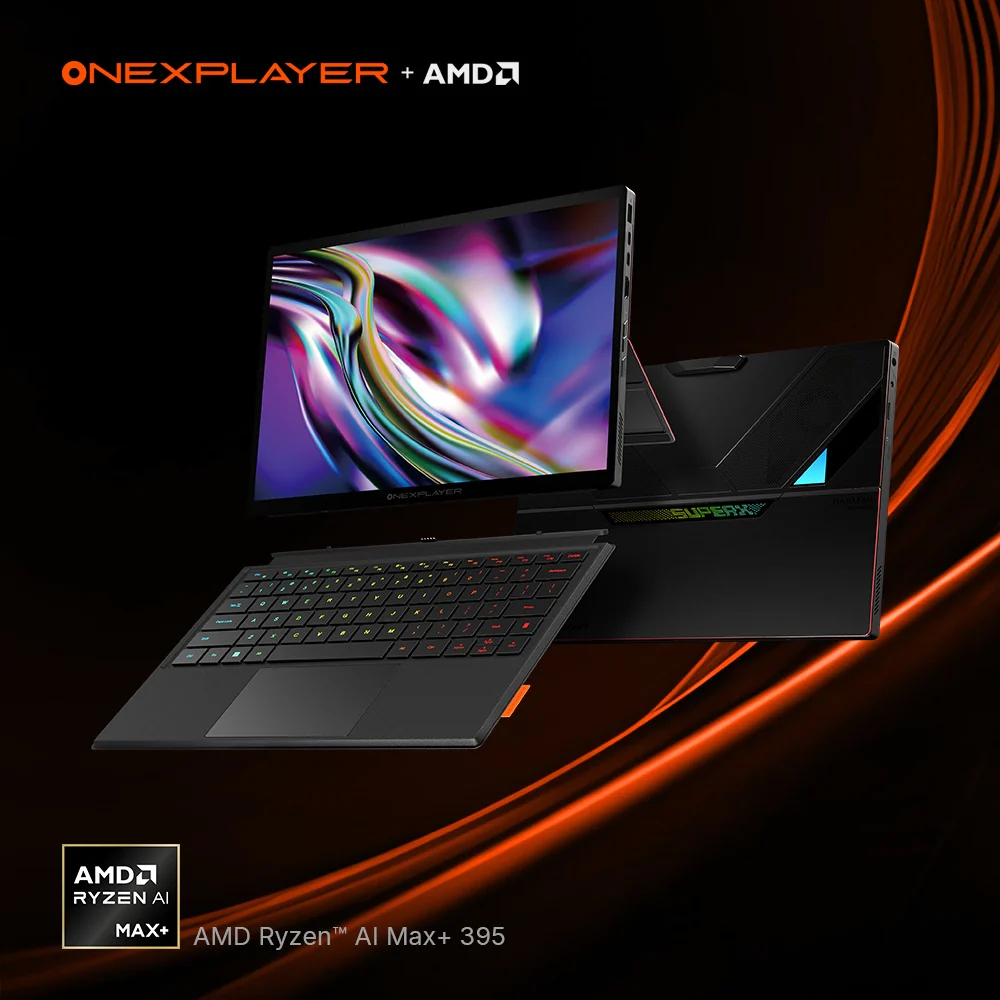 OneXPlayer Super X Liquid Version AMD Ryzen AI Max+ 395 14" 2880x1800 AMOLED Windows 11 Gaming Tablet-Laptop Hybrid + Super X Keyboard + Super X Storage Case + Super X Charger (48GB LPDDR5x RAM + 1TB SSD, 128GB LPDDR5x RAM + 2TB SSD) - Image 2