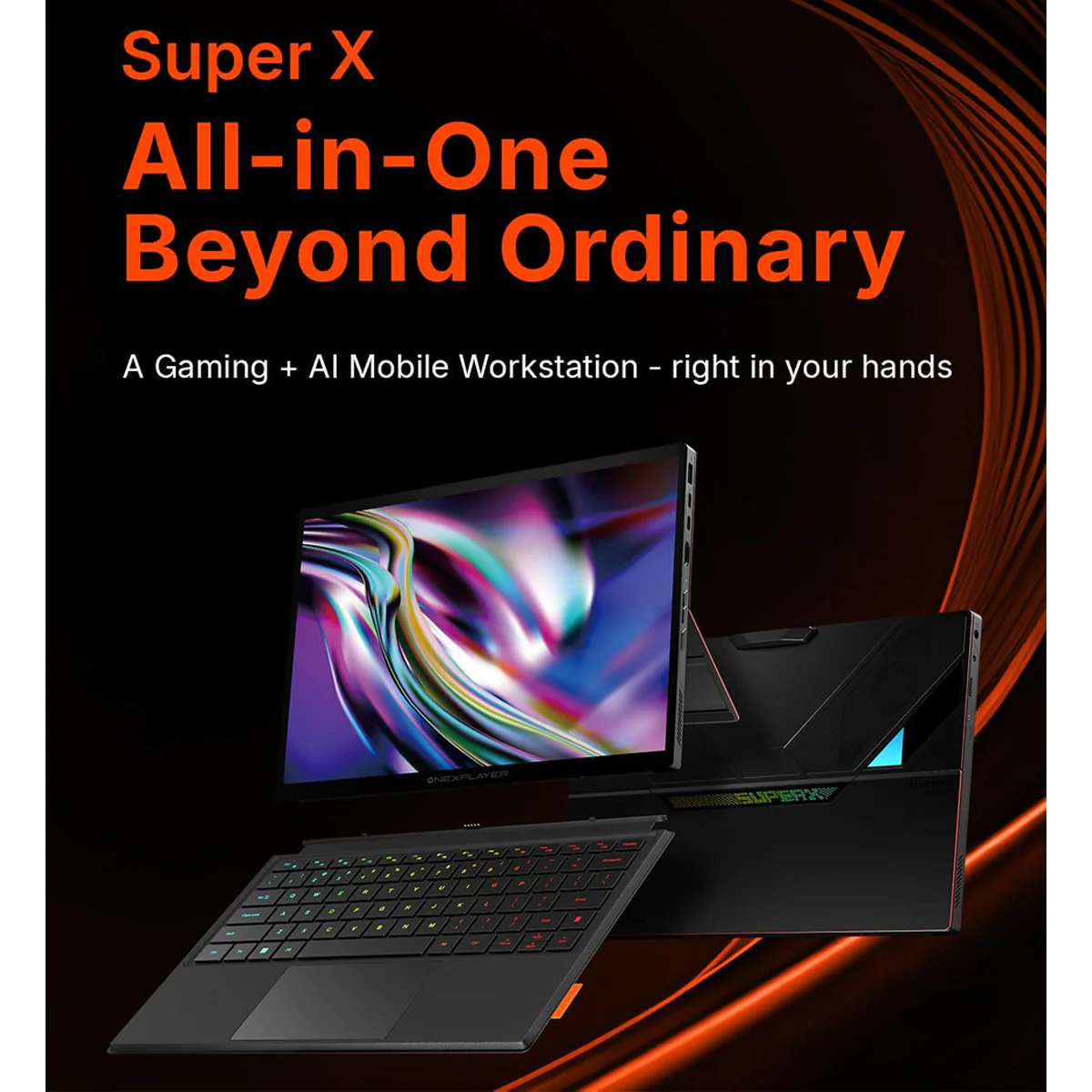 OneXPlayer Super X Liquid Version AMD Ryzen AI Max+ 395 14" 2880x1800 AMOLED Windows 11 Gaming Tablet-Laptop Hybrid + Super X Keyboard + Super X Storage Case + Super X Charger (48GB LPDDR5x RAM + 1TB SSD, 128GB LPDDR5x RAM + 2TB SSD) - Image 8