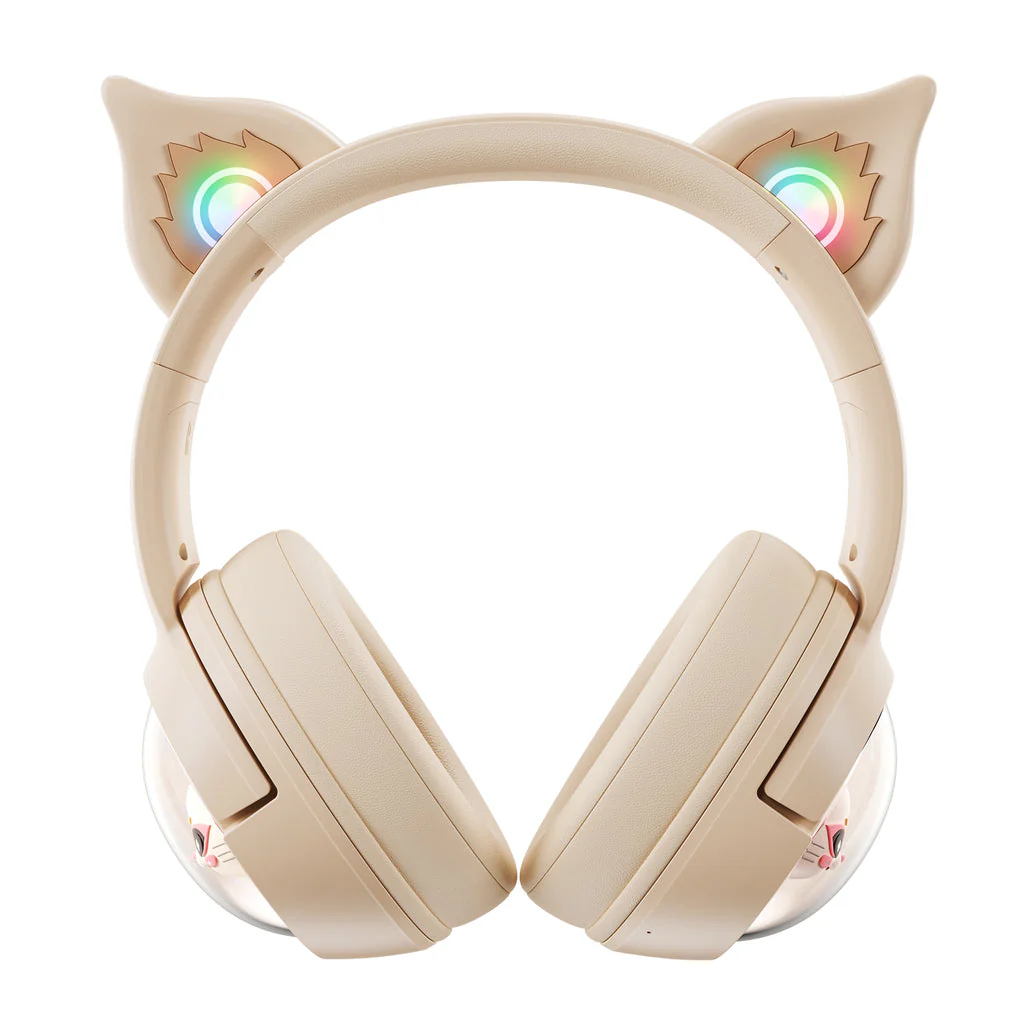 Onikuma B5 RGB Cat Ear Wireless Gaming Headset (White/Blue, Off-White, Pink) - Image 11