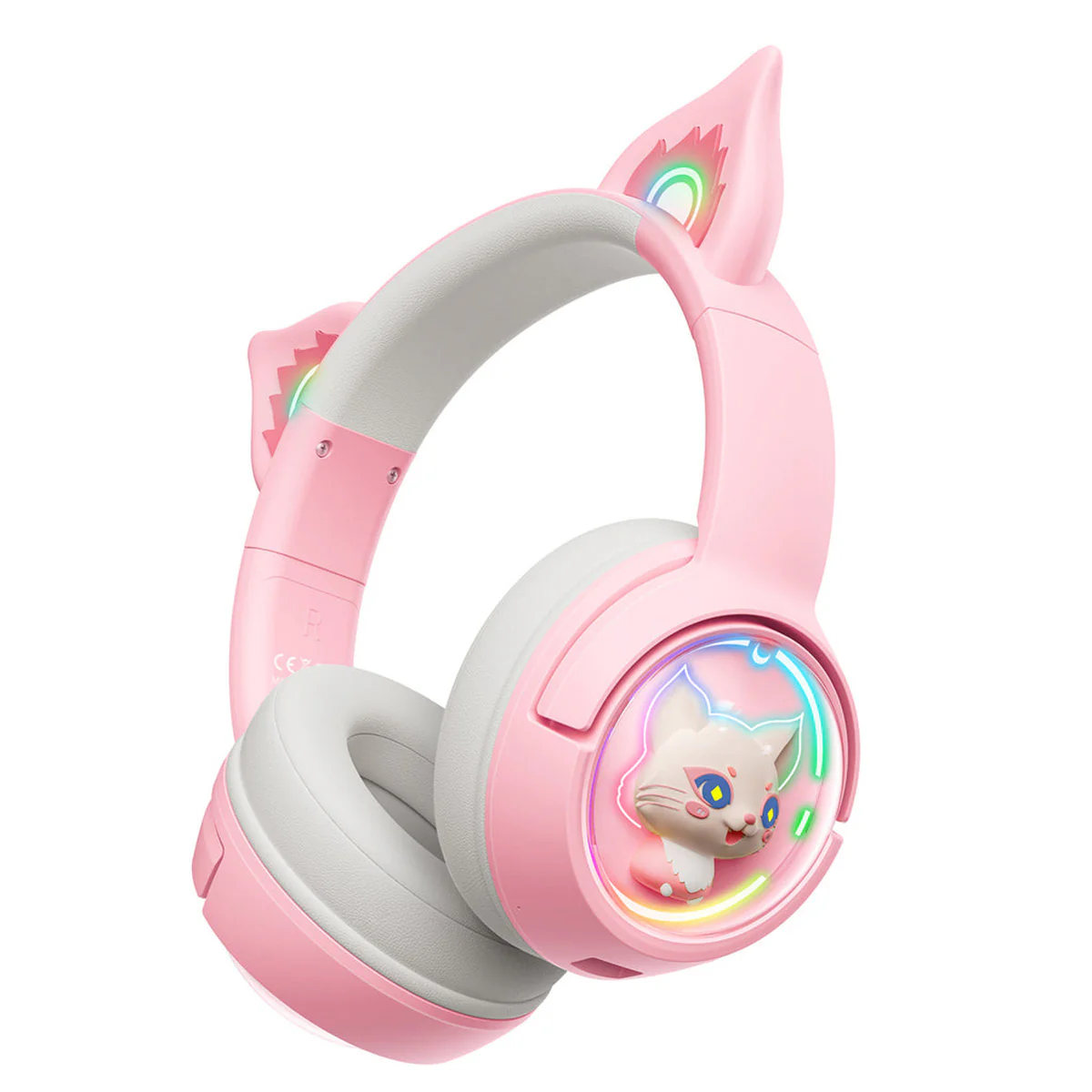 Onikuma B5 RGB Cat Ear Wireless Gaming Headset (White/Blue, Off-White, Pink) - Image 14