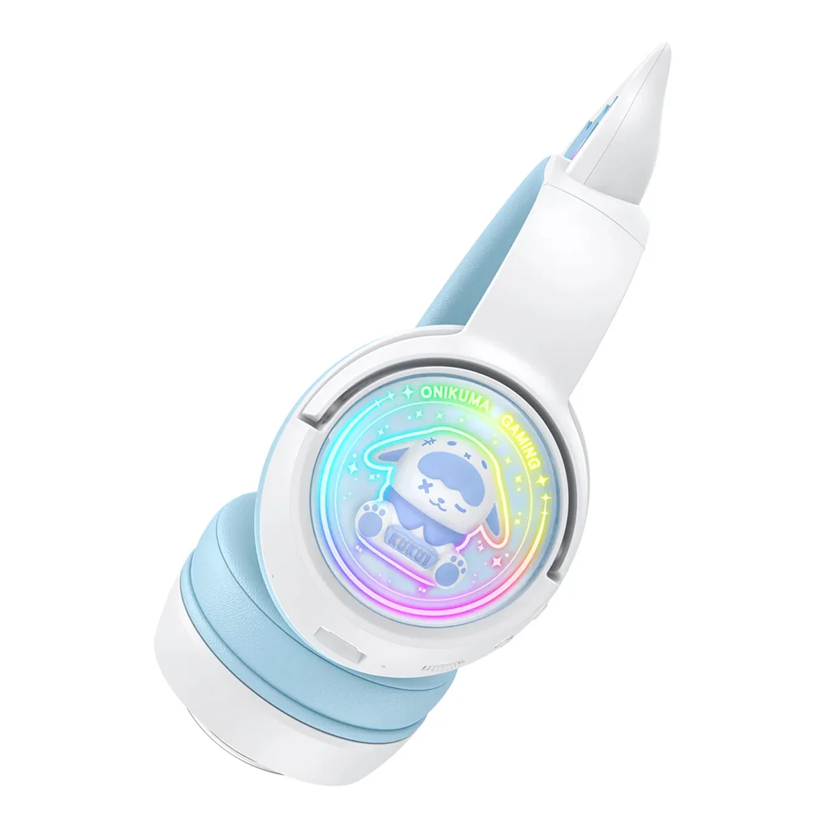 Onikuma B5 RGB Cat Ear Wireless Gaming Headset (White/Blue, Off-White, Pink) - Image 5