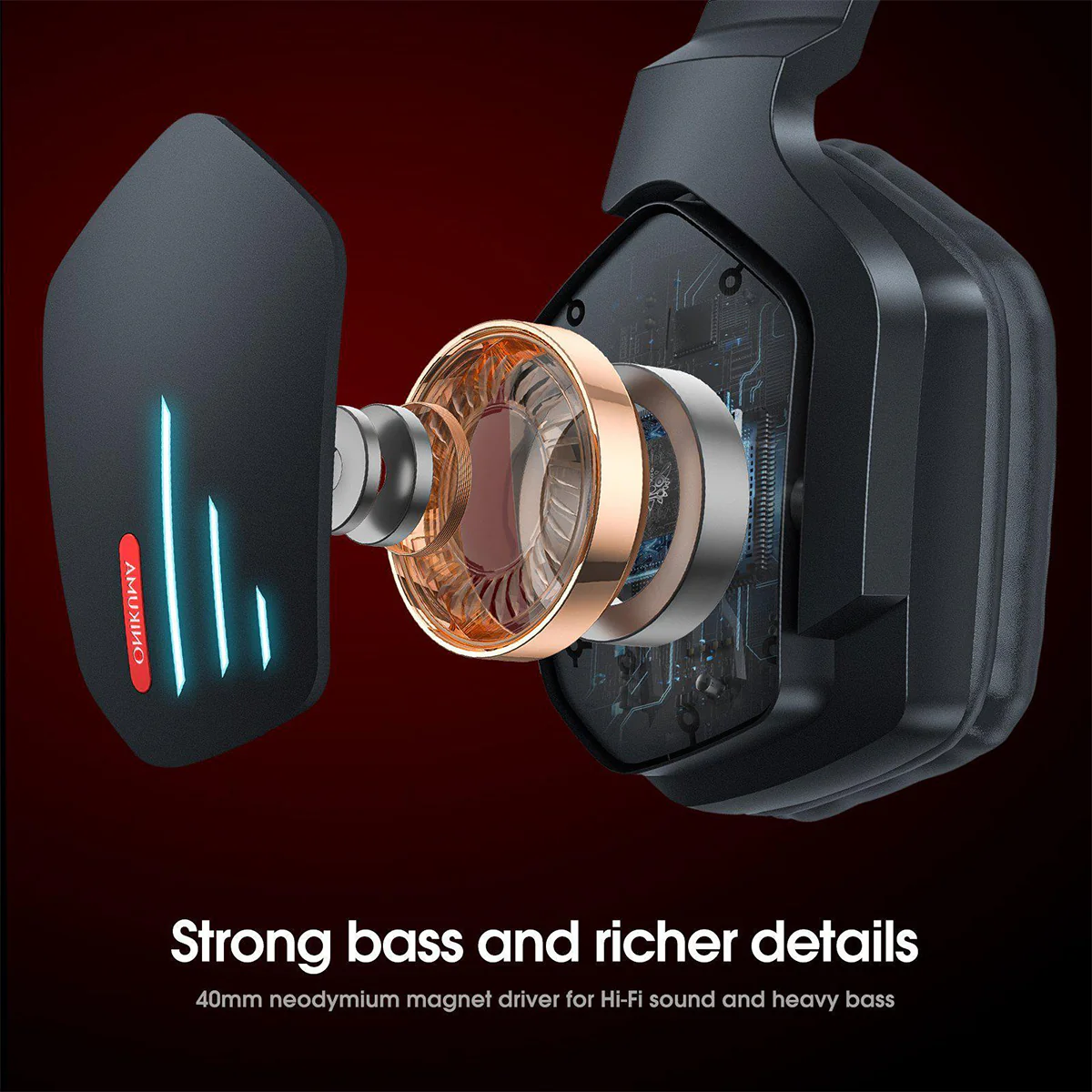 Onikuma B60 Wireless Gaming Headset (Black) - Image 9