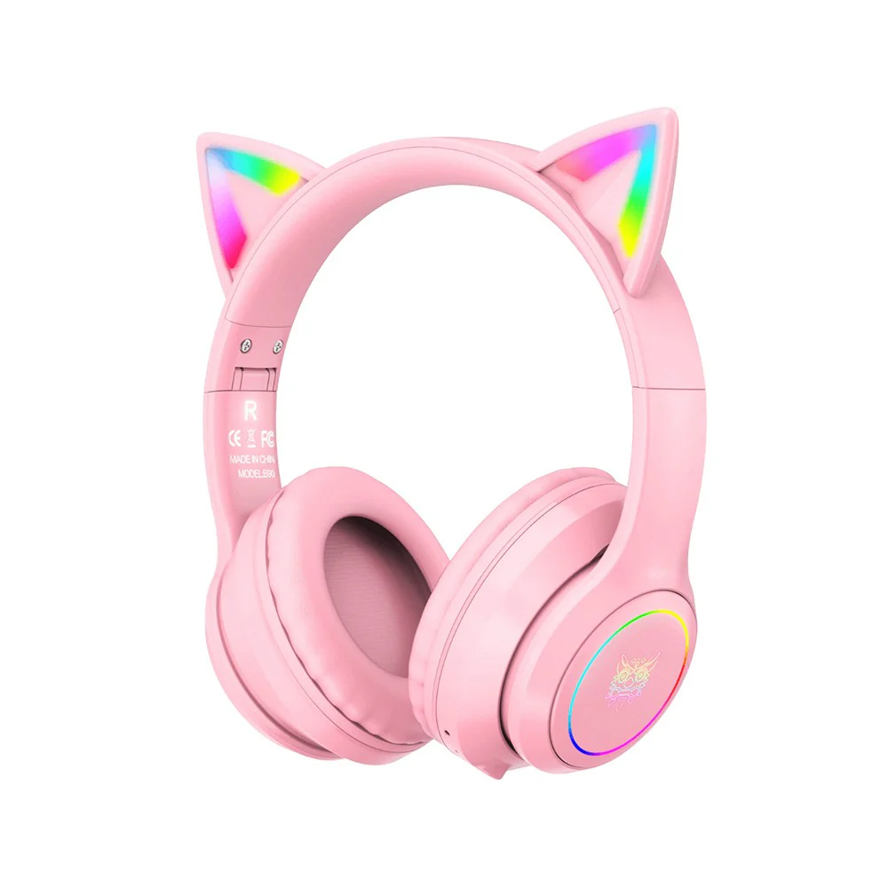 Onikuma B90 RGB Cat Ear Wireless Gaming Headset (Gradient Purple, Pink, Black) - Image 10
