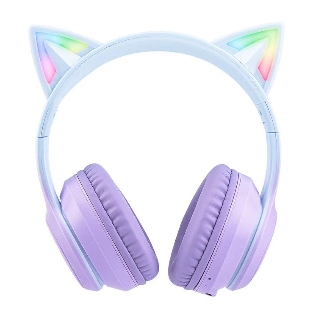 Onikuma B90 RGB Cat Ear Wireless Gaming Headset (Gradient Purple, Pink, Black) - Image 3