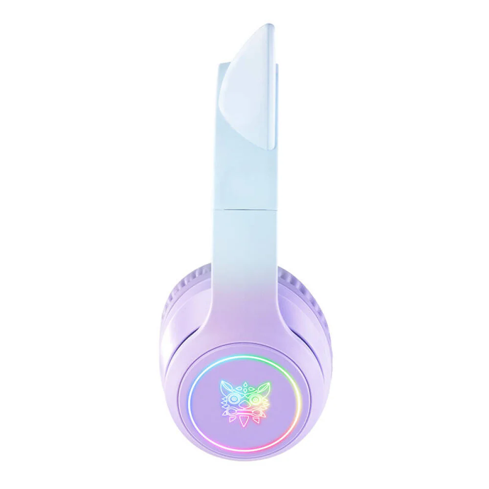 Onikuma B90 RGB Cat Ear Wireless Gaming Headset (Gradient Purple, Pink, Black) - Image 5