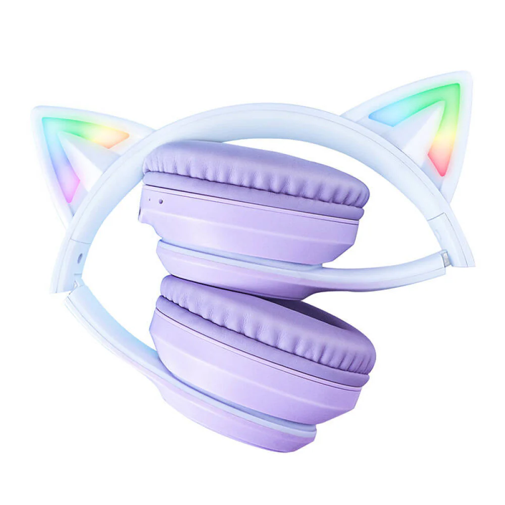 Onikuma B90 RGB Cat Ear Wireless Gaming Headset (Gradient Purple, Pink, Black) - Image 6
