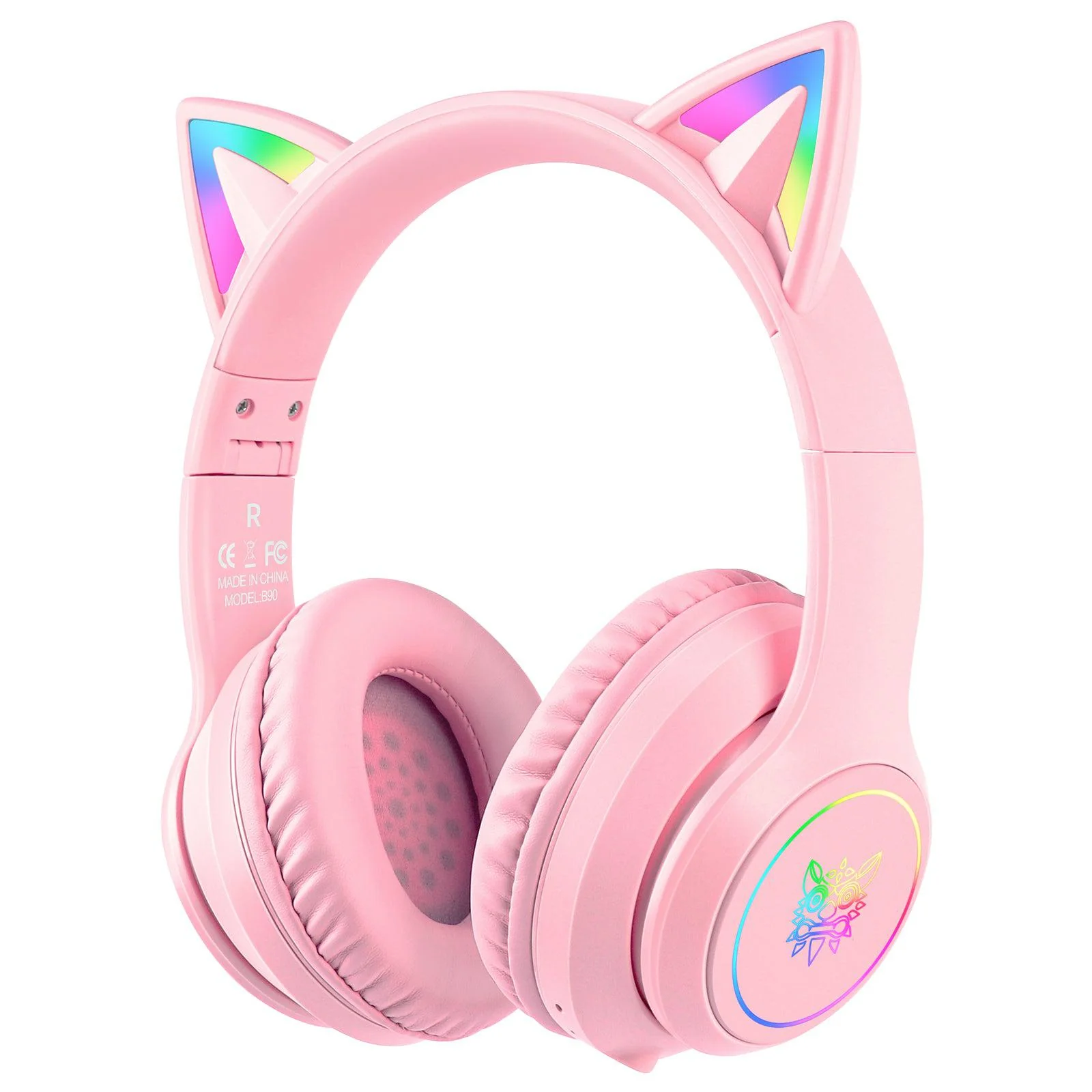 Onikuma B90 RGB Cat Ear Wireless Gaming Headset (Gradient Purple, Pink, Black) - Image 7