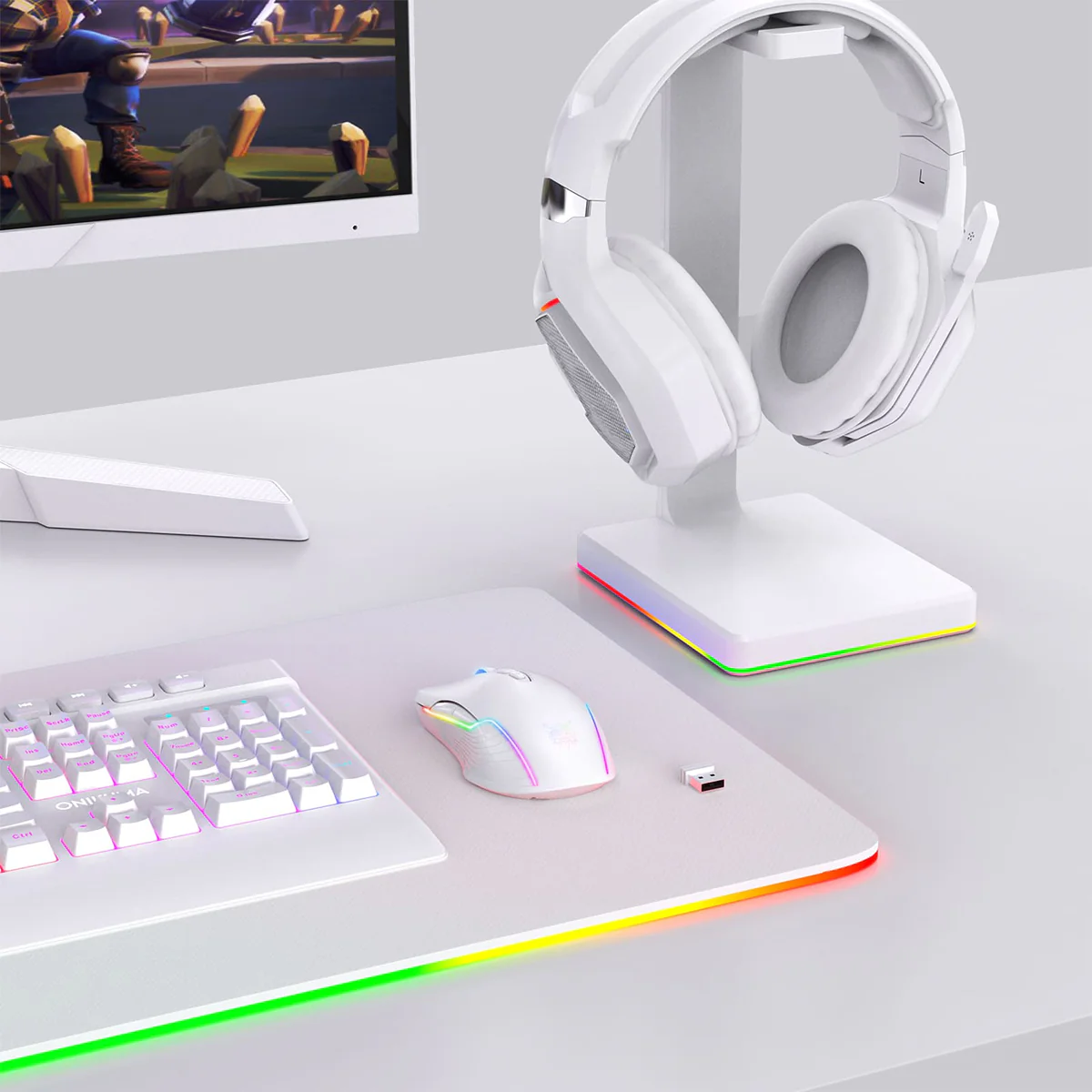 Onikuma CW905 RGB 3600 DPI Wireless E-Sports Gaming Mouse (White) - Image 7