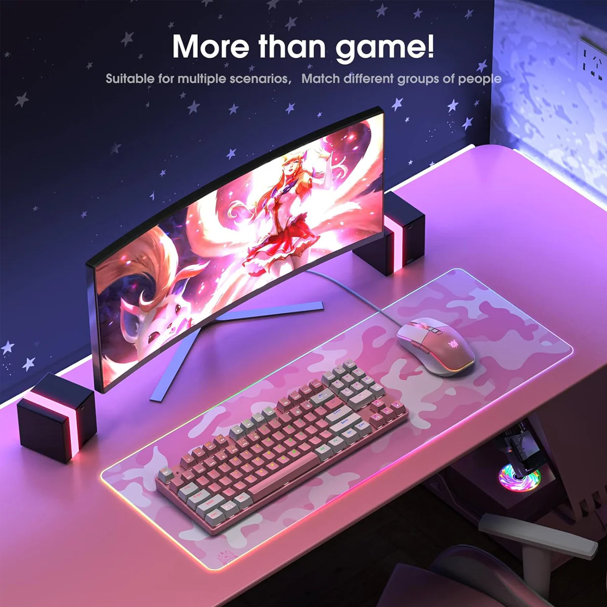 Onikuma CW916 RGB Wired Professional Gaming Mouse (White/Pink) - Image 4