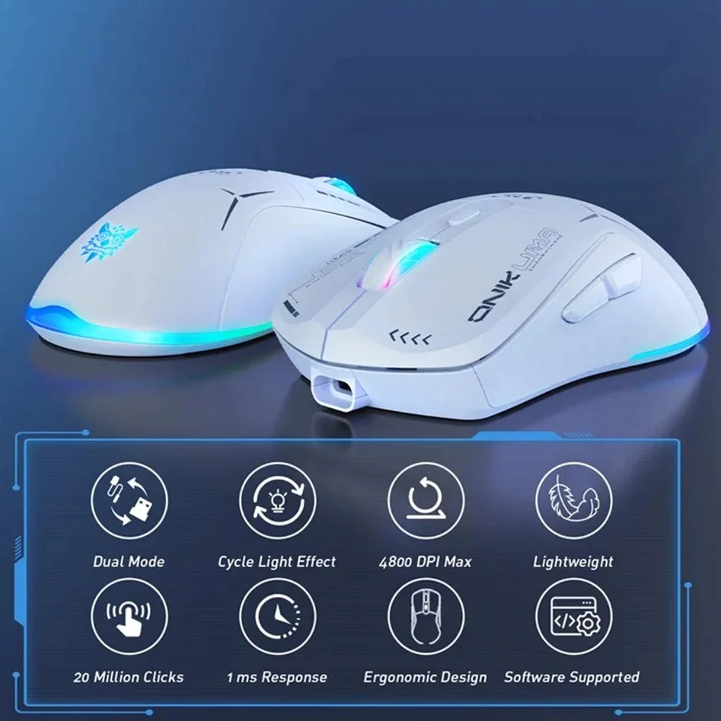 Onikuma CW917 RGB Dual-Mode Gaming Mouse (Black, White) - Image 10