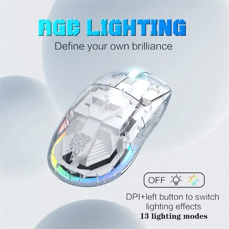 Onikuma CW926 RGB Dual-Mode eSports Gaming Mouse (Black, Transparent) - Image 19