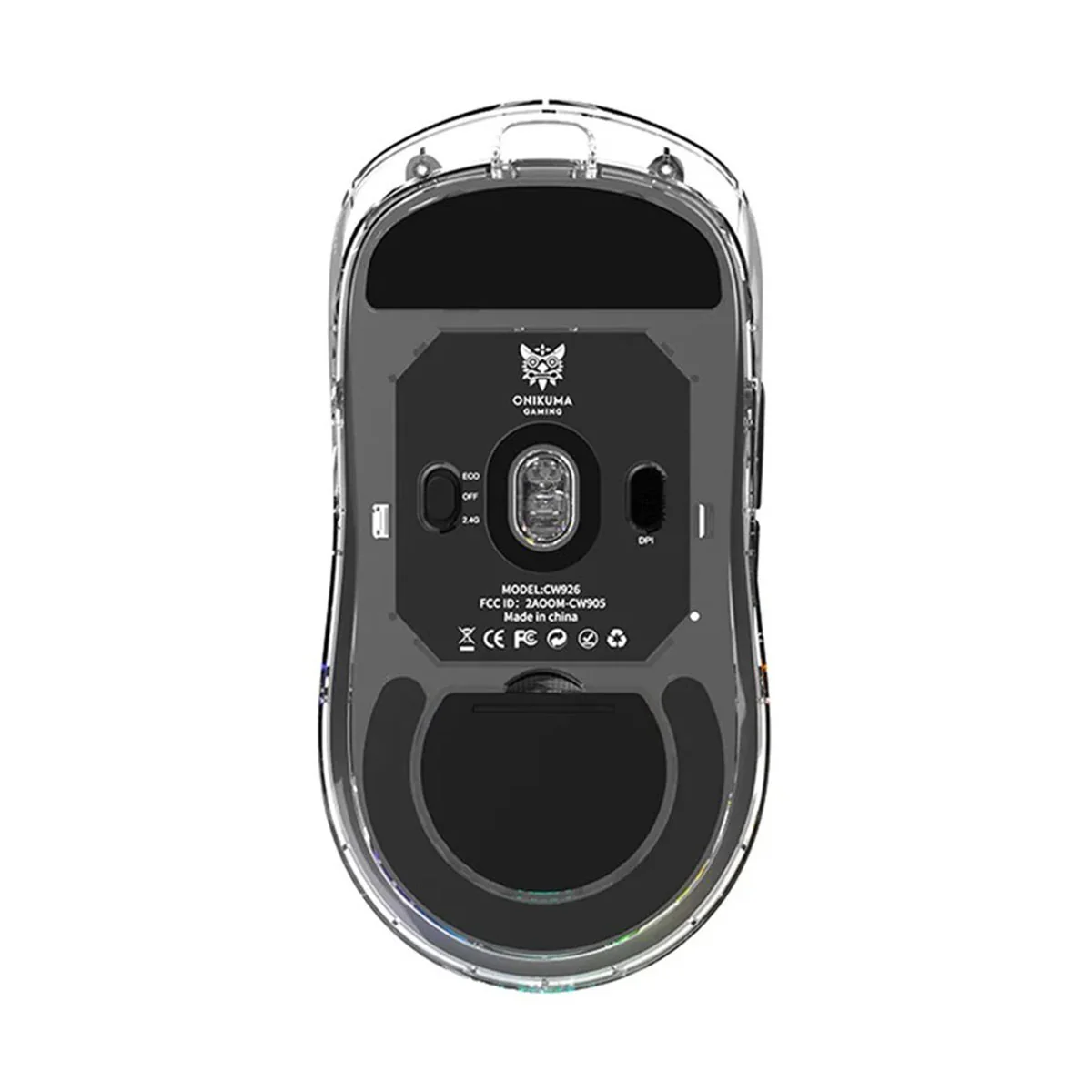 Onikuma CW926 RGB Dual-Mode eSports Gaming Mouse (Black, Transparent) - Image 5