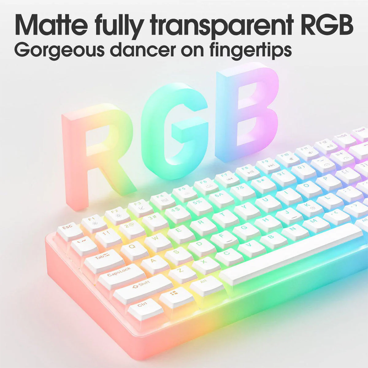 Onikuma G30 84-Key RGB Mechanical Keyboard (White) (Red Axis Switch, Cyan Axis Switch) - Image 8