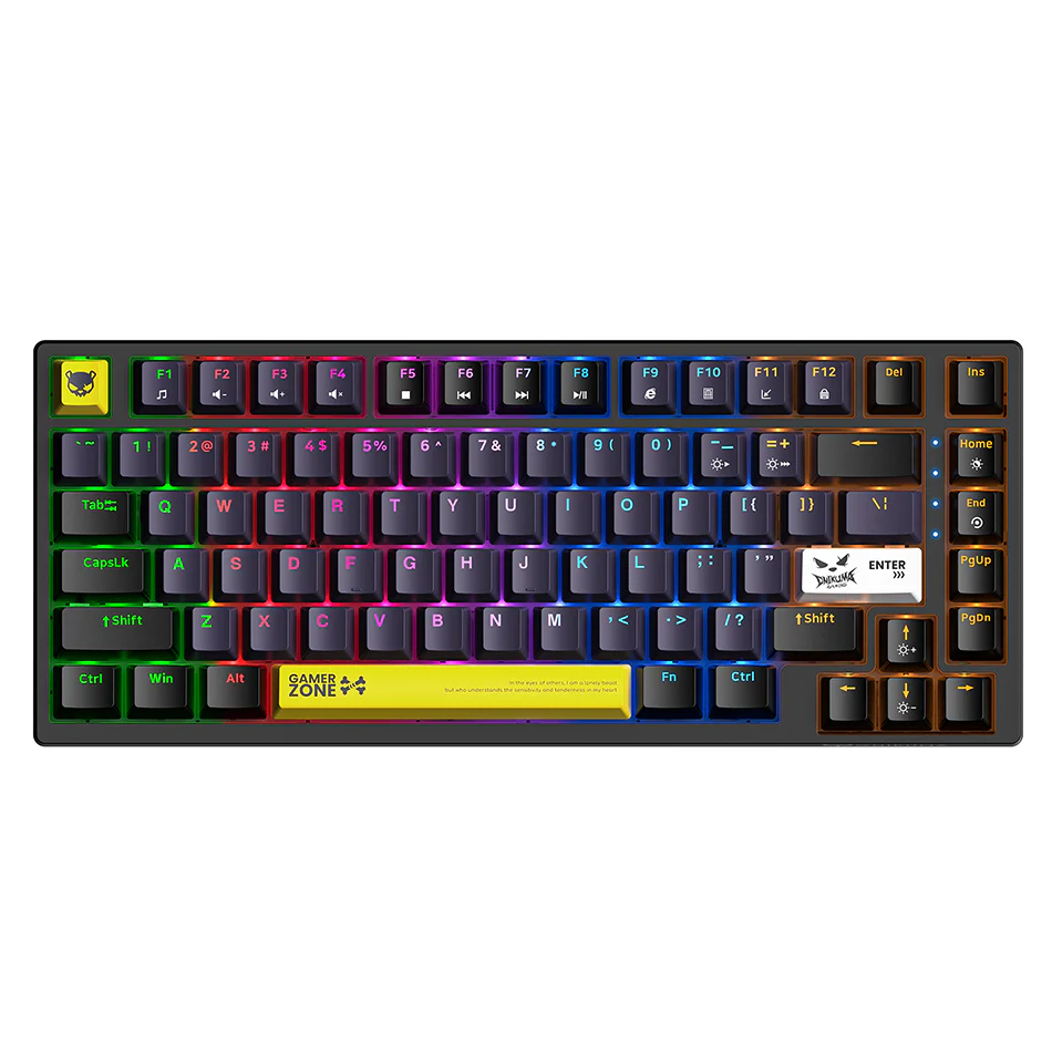 Onikuma G58 82-Key RGB Wired Hot-Swappable Mechanical Keyboard (Black, White) (Tea Axis Switch) - Image 2
