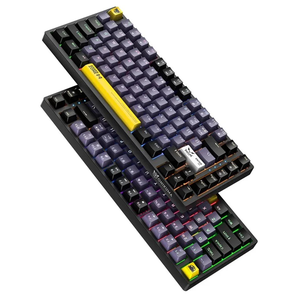Onikuma G58 82-Key RGB Wired Hot-Swappable Mechanical Keyboard (Black, White) (Tea Axis Switch) - Image 5