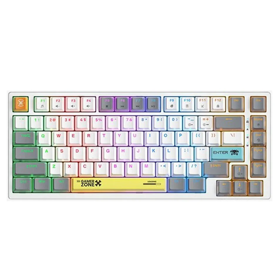 Onikuma G58 82-Key RGB Wired Hot-Swappable Mechanical Keyboard (Black, White) (Tea Axis Switch) - Image 7