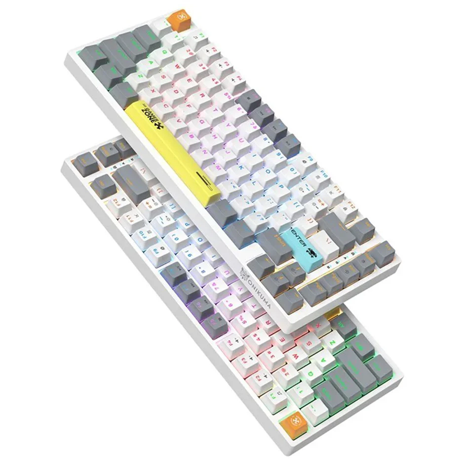 Onikuma G58 82-Key RGB Wired Hot-Swappable Mechanical Keyboard (Black, White) (Tea Axis Switch) - Image 8