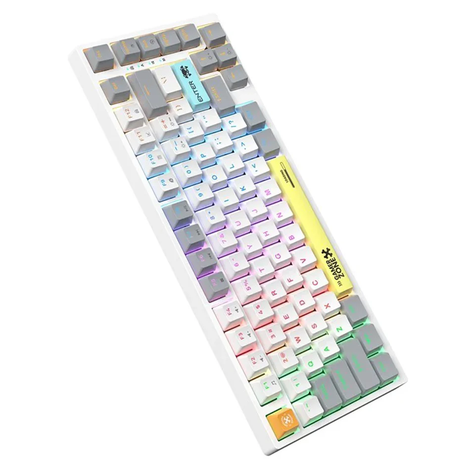 Onikuma G58 82-Key RGB Wired Hot-Swappable Mechanical Keyboard (Black, White) (Tea Axis Switch) - Image 9