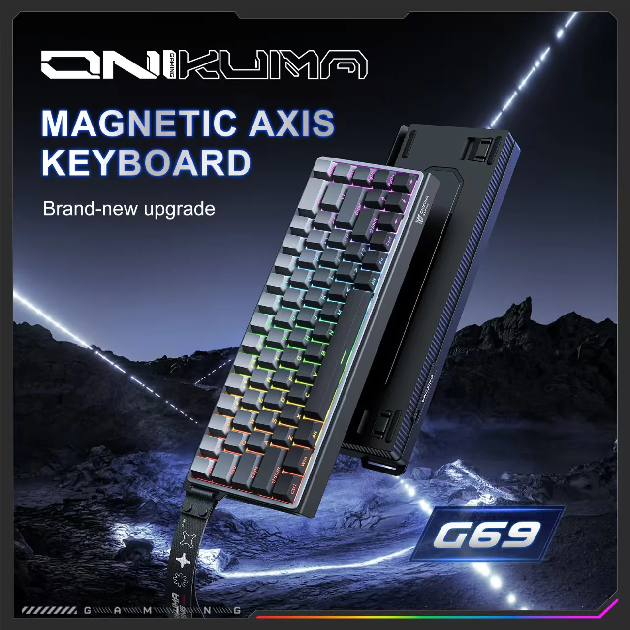 Onikuma G69 68 Keys RGB Wired Magnetic Switch Keyboard (Black) - Image 3