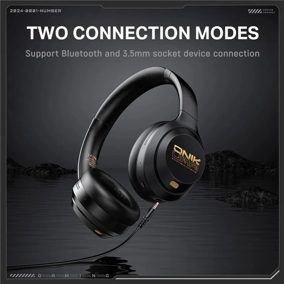 Onikuma GT811 Wireless Gaming Headset with Noise Cancellation (Black) - Image 10