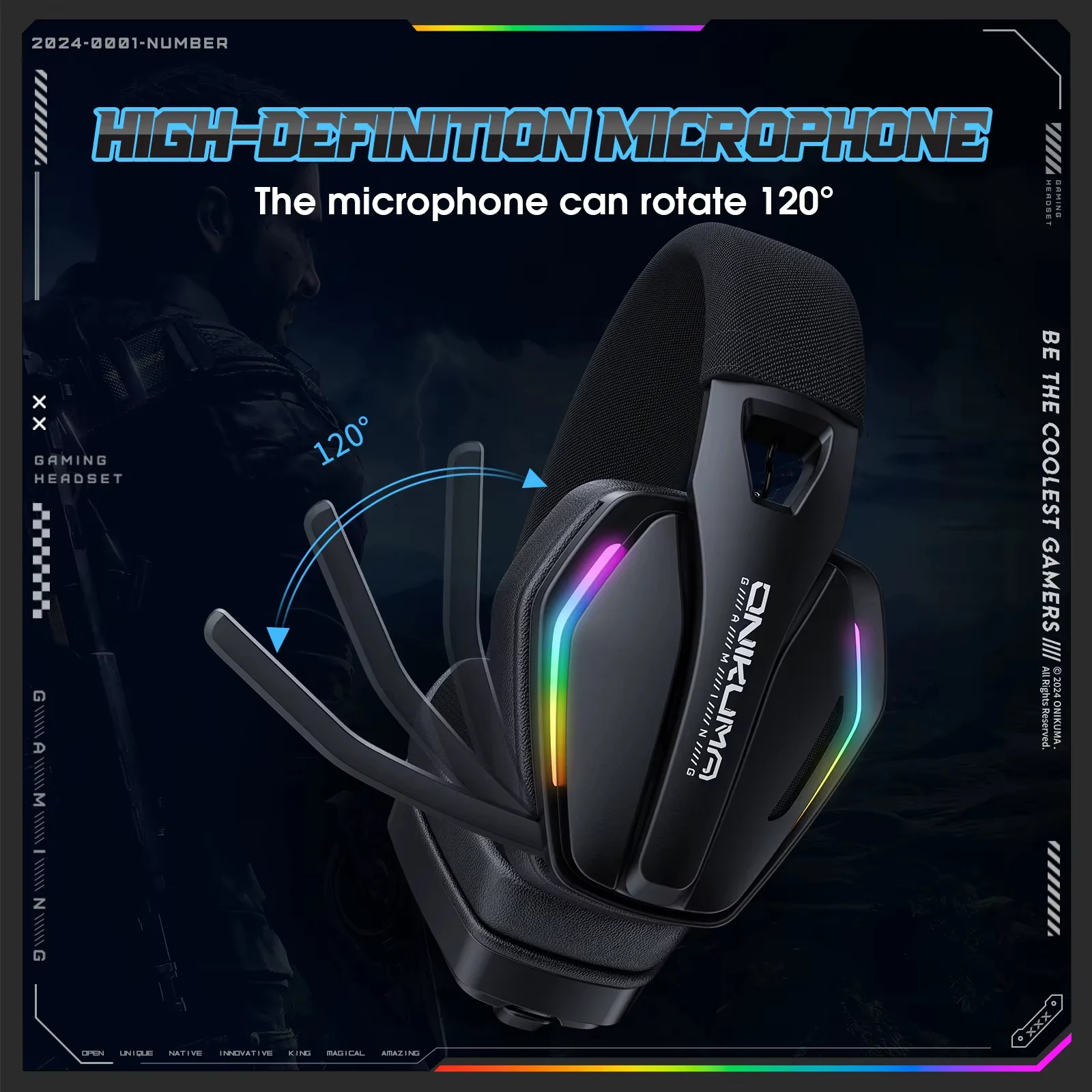 Onikuma GT826 Tri-Mode Wireless Headphone (Black) - Image 6