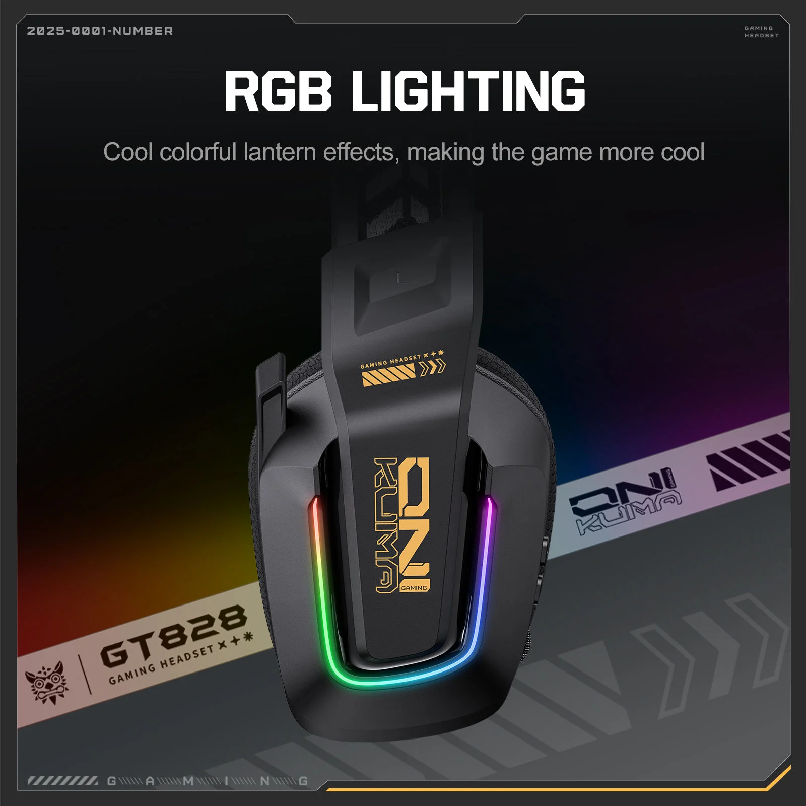 Onikuma GT828 Wireless Gaming Headset (Black) - Image 4