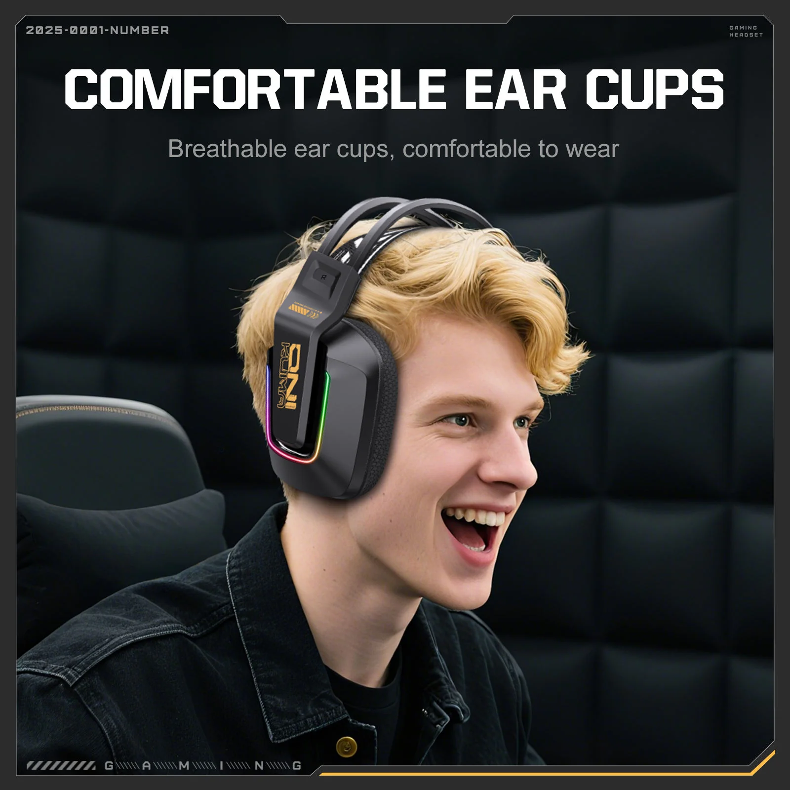 Onikuma GT828 Wireless Gaming Headset (Black) - Image 6