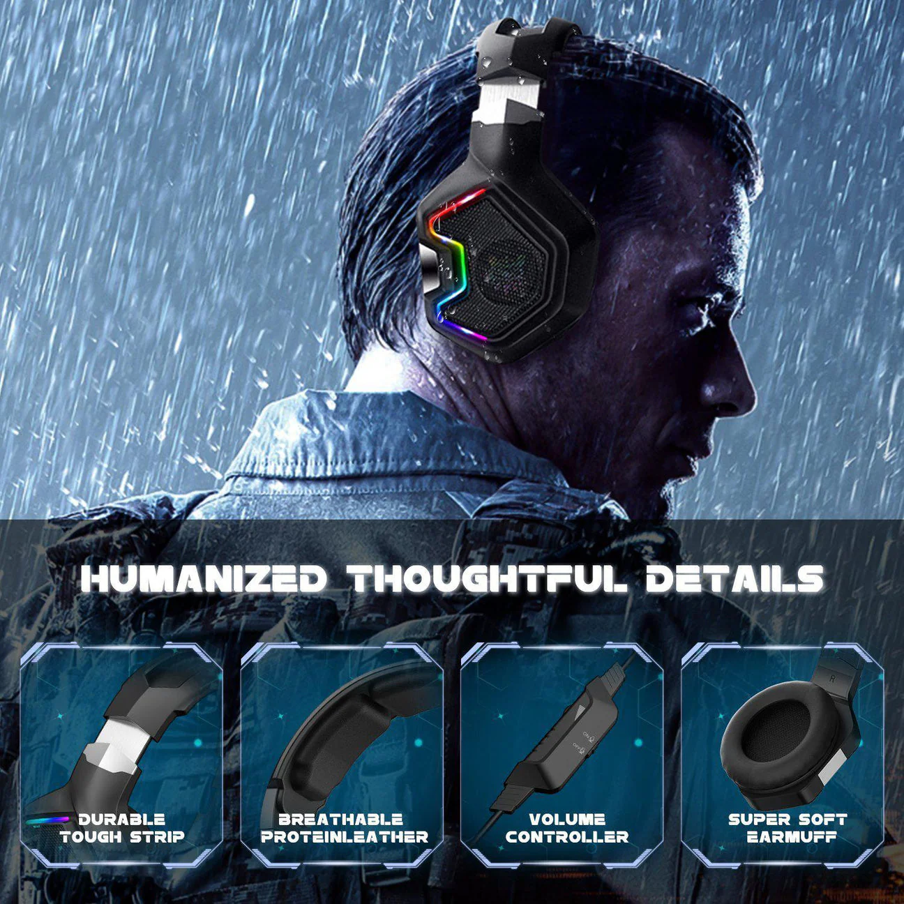Onikuma K10PRO Professional Gaming Headset (Black) - Image 7