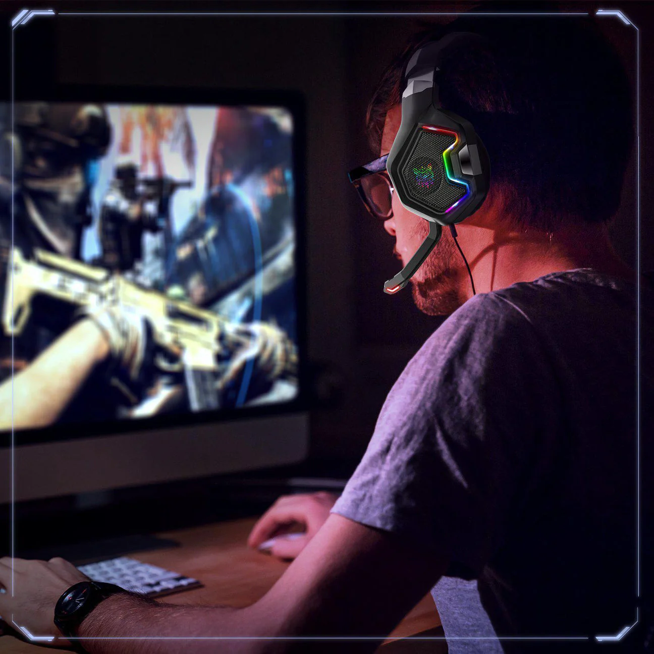 Onikuma K10PRO Professional Gaming Headset (Black) - Image 9